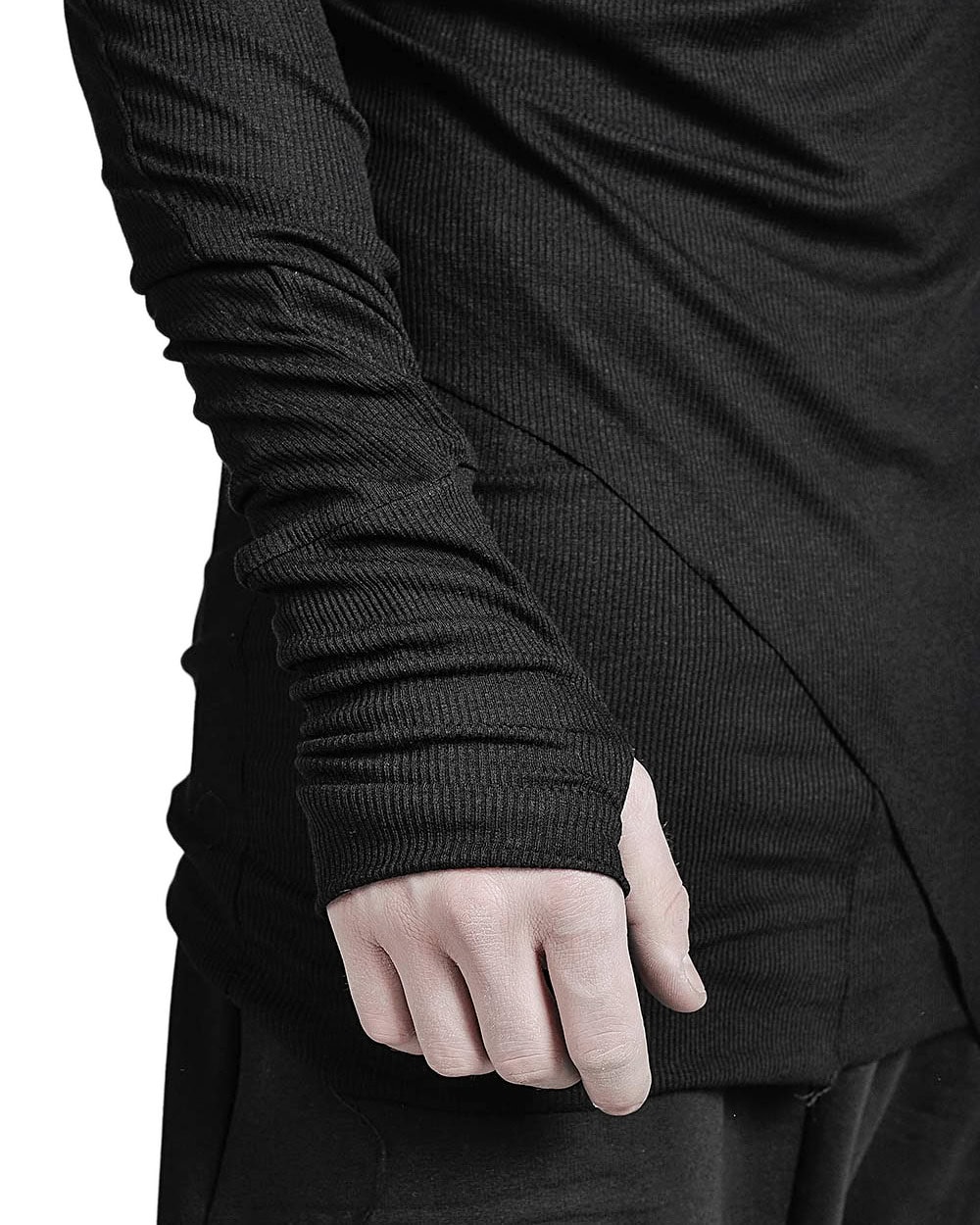DRAPED LAYERS LONG SLEEVE T-SHIRT - Image 7