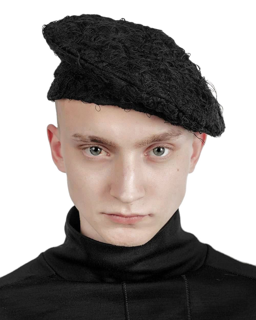 Black Fiber Bond Beret Hat - Image 5
