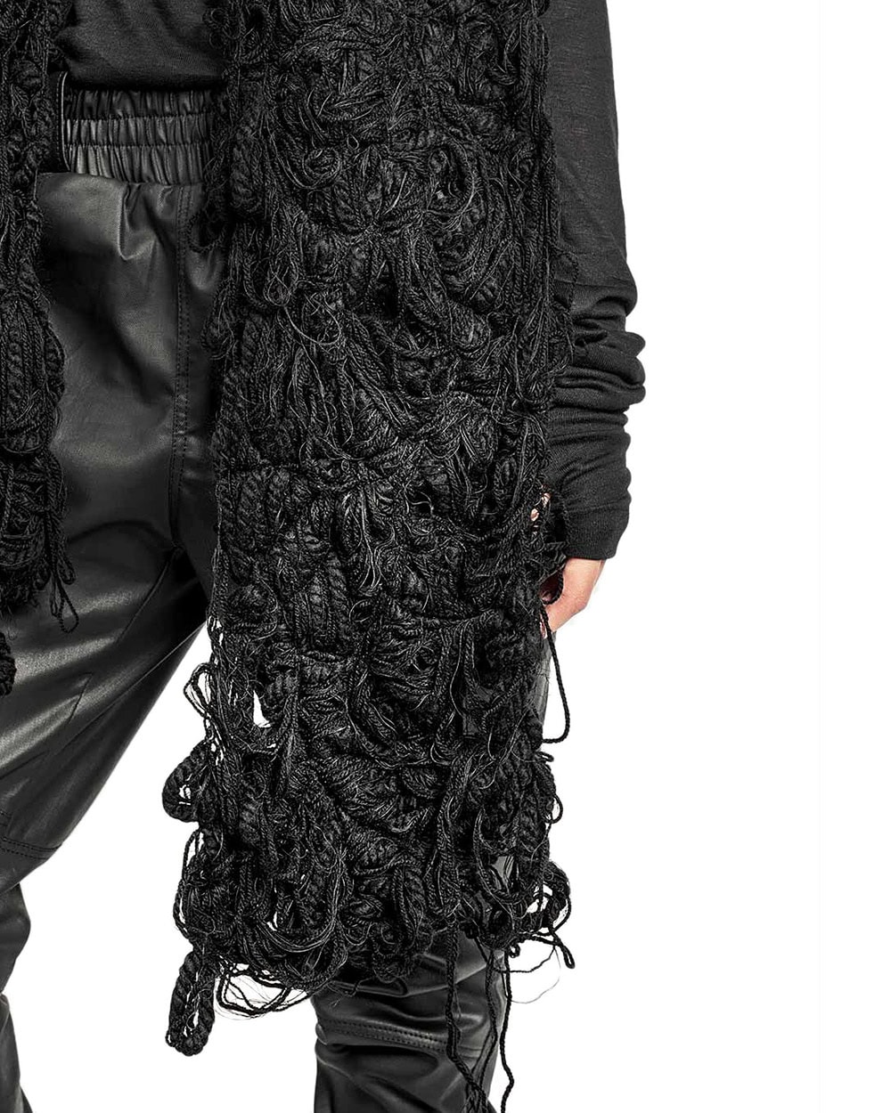 Black Unisex Fiber Bond Winter Scarf - Image 5