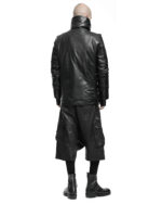 Leather Diagonal Zip Winter Jacket
