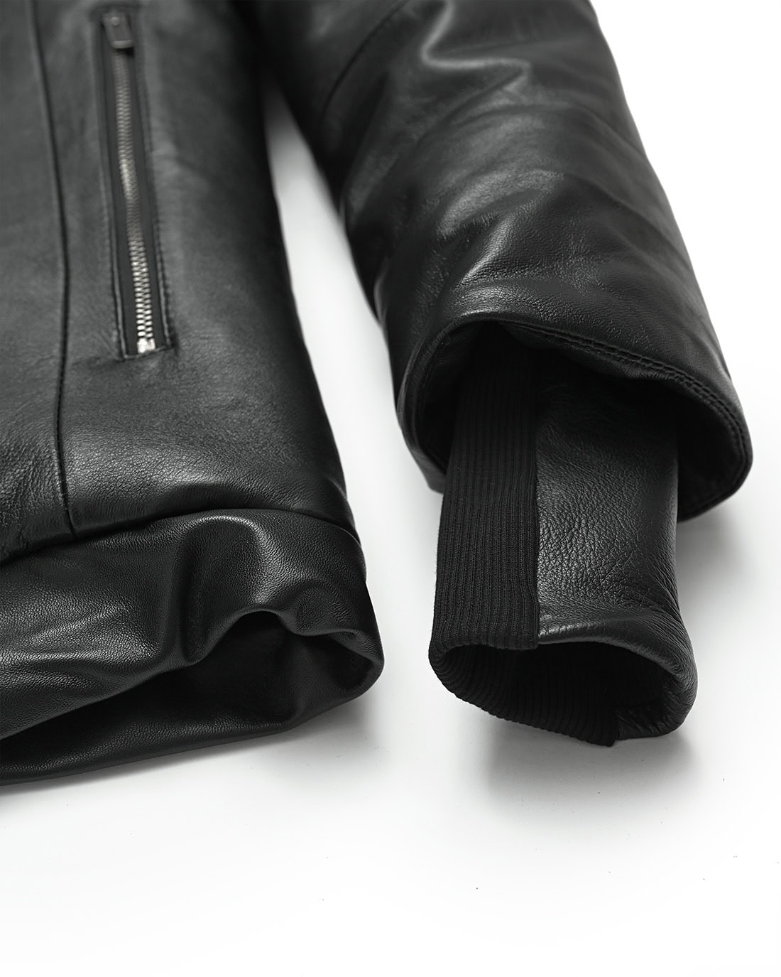 Leather Diagonal Zip Winter Jacket