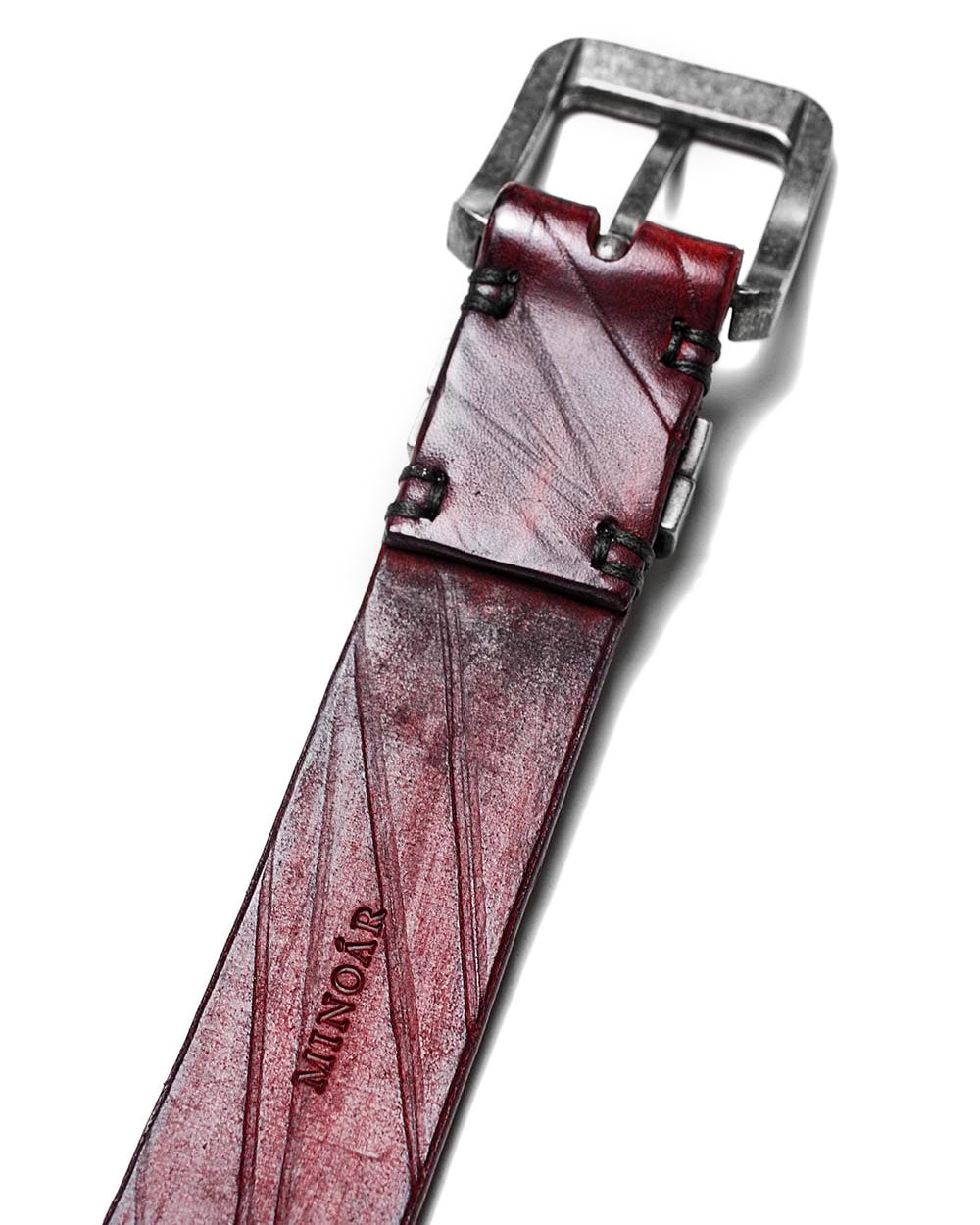 Linear Scar Dyed Red Belt - Image 5