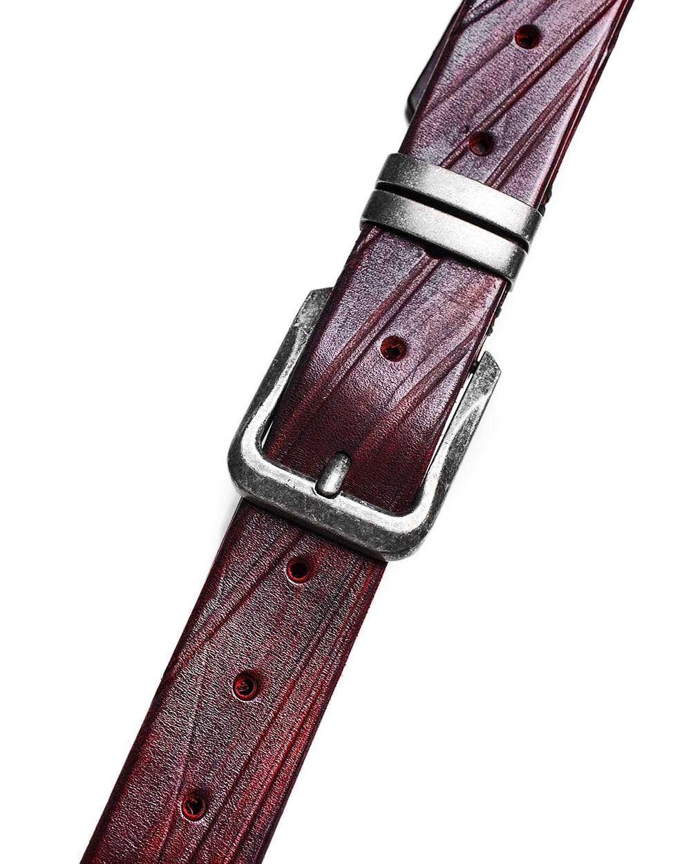 Linear Scar Dyed Red Belt - Image 7