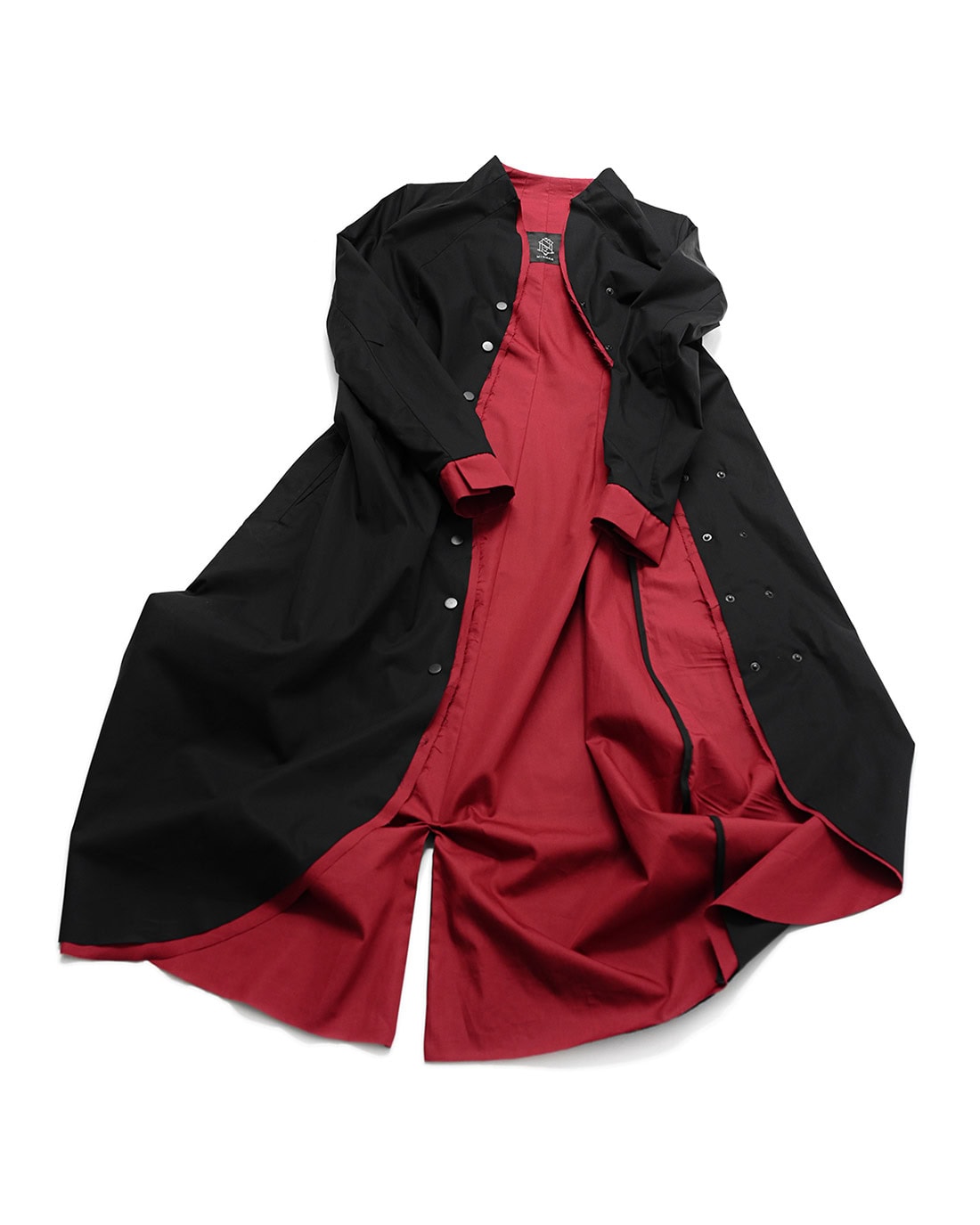 MINOAR - Layered Constructive Dress Shirt, Women's black cotton dress with diagonal welt pockets - 9
