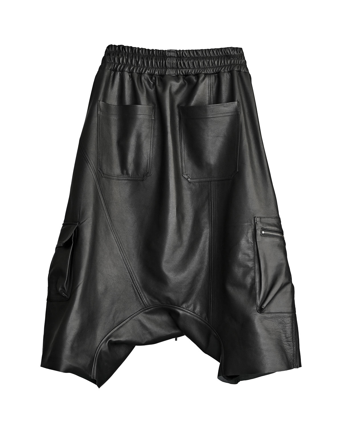Cargo Segment Wide Leather Shorts - Image 5