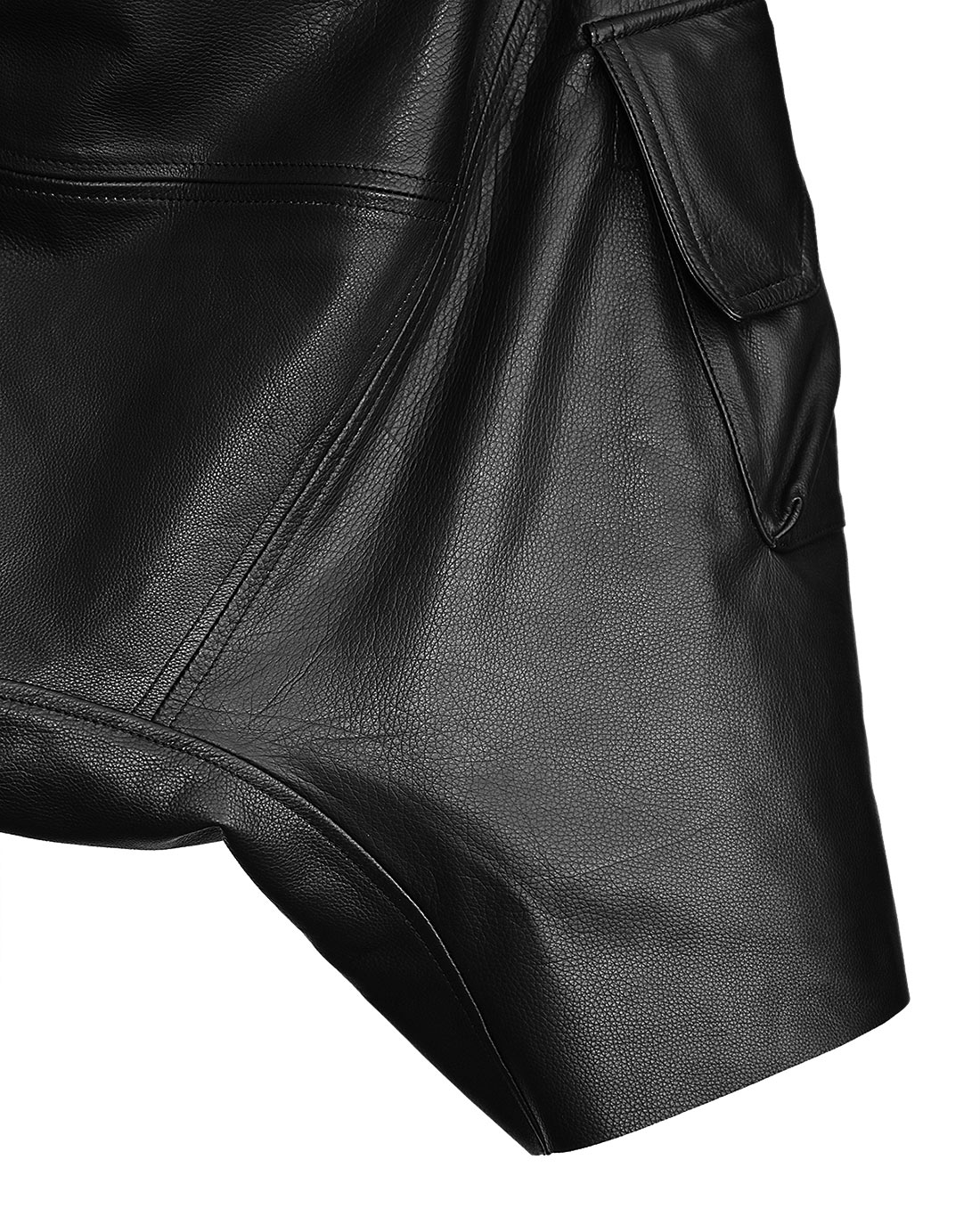Cargo Segment Wide Leather Shorts - Image 9