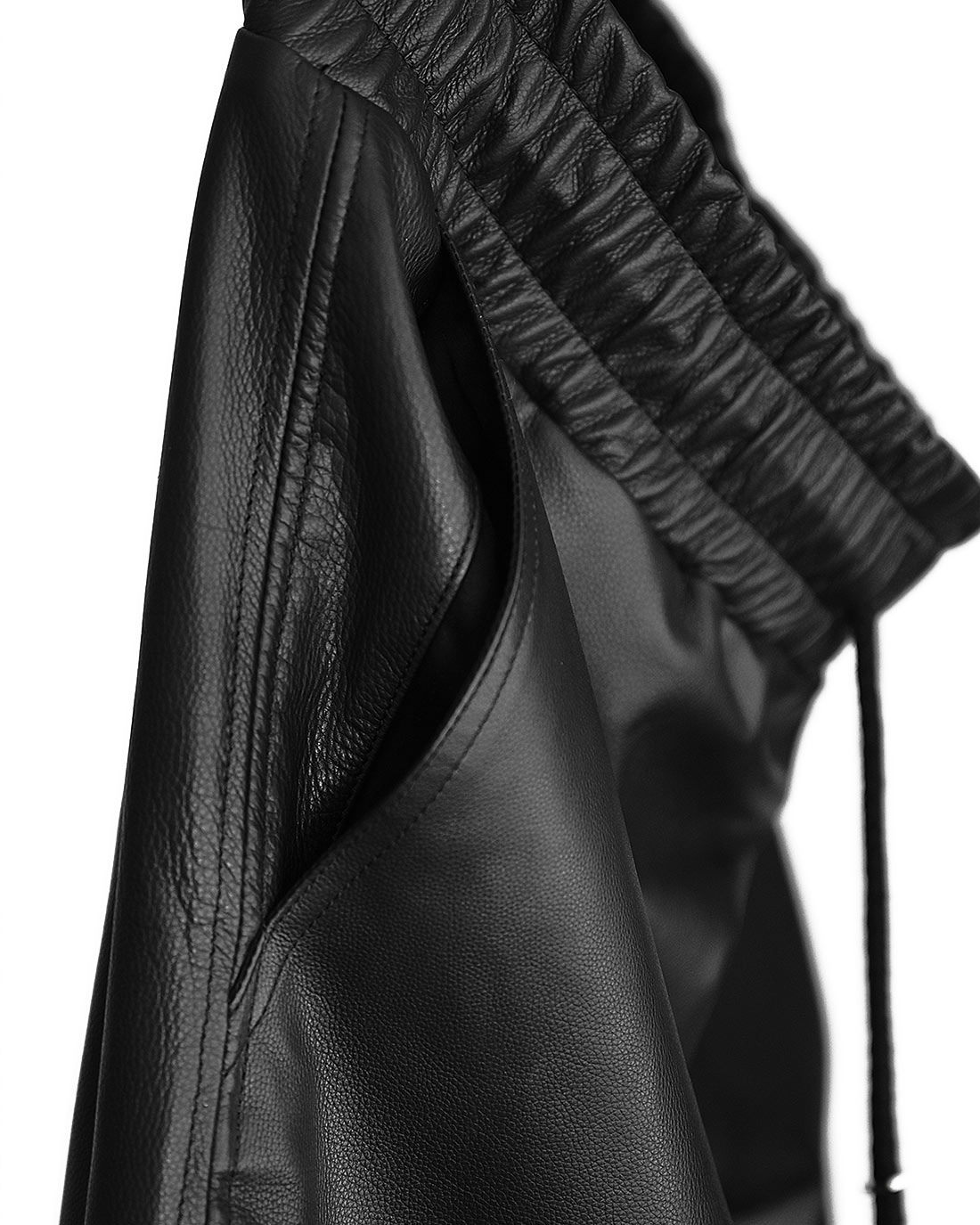 Cargo Segment Wide Leather Shorts - Image 8