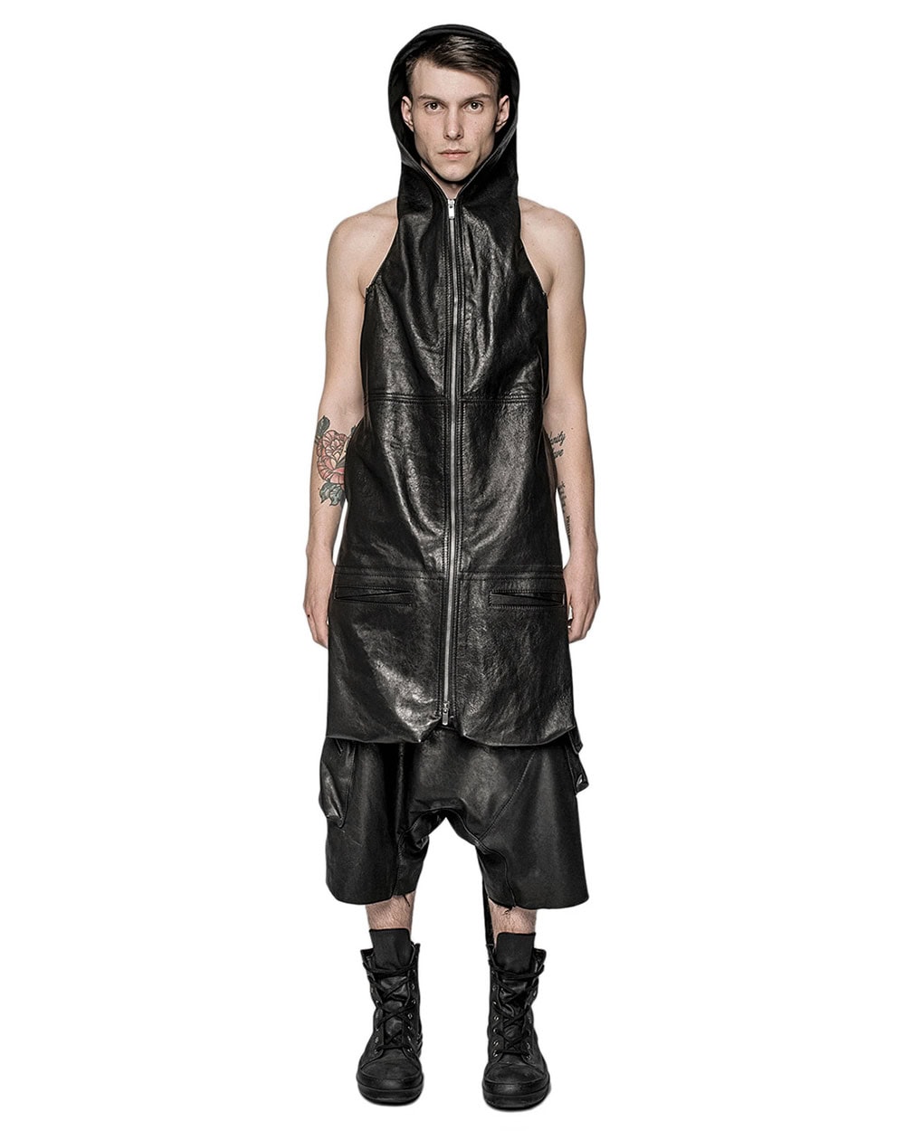 Cargo Segment Wide Leather Shorts - Image 11