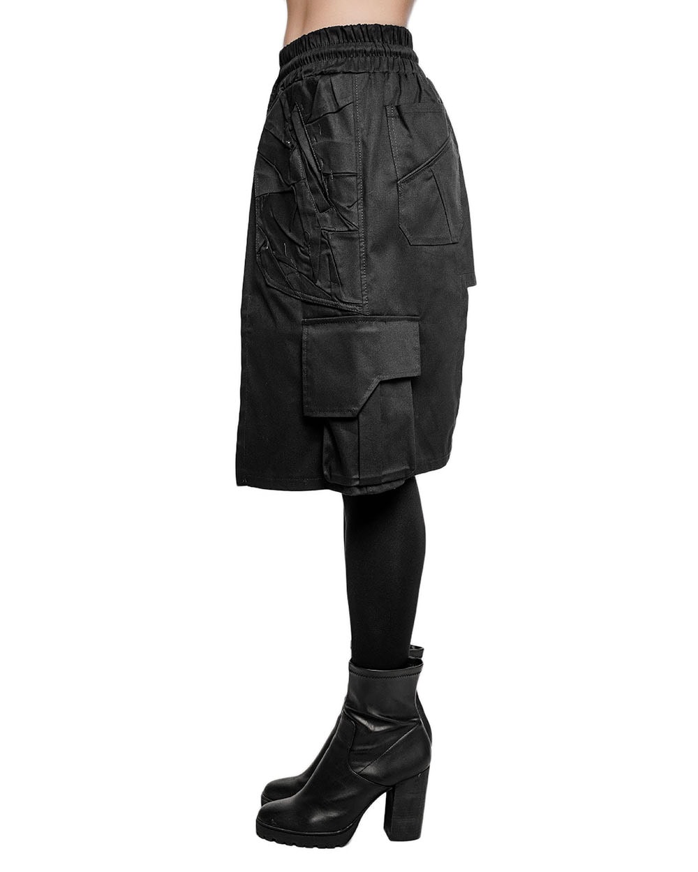 Asymmetric Cargo Crushed Skirt - Image 5