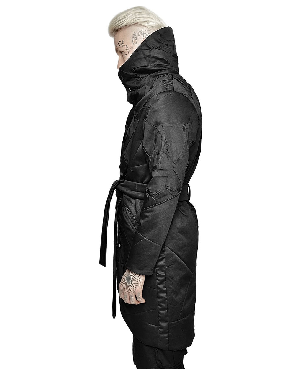 Crushed High Neck Wrapper Coat - Image 5