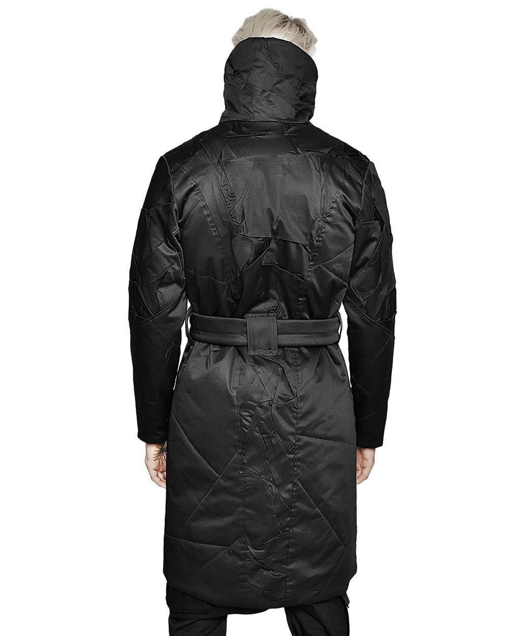 Crushed High Neck Wrapper Coat - Image 8