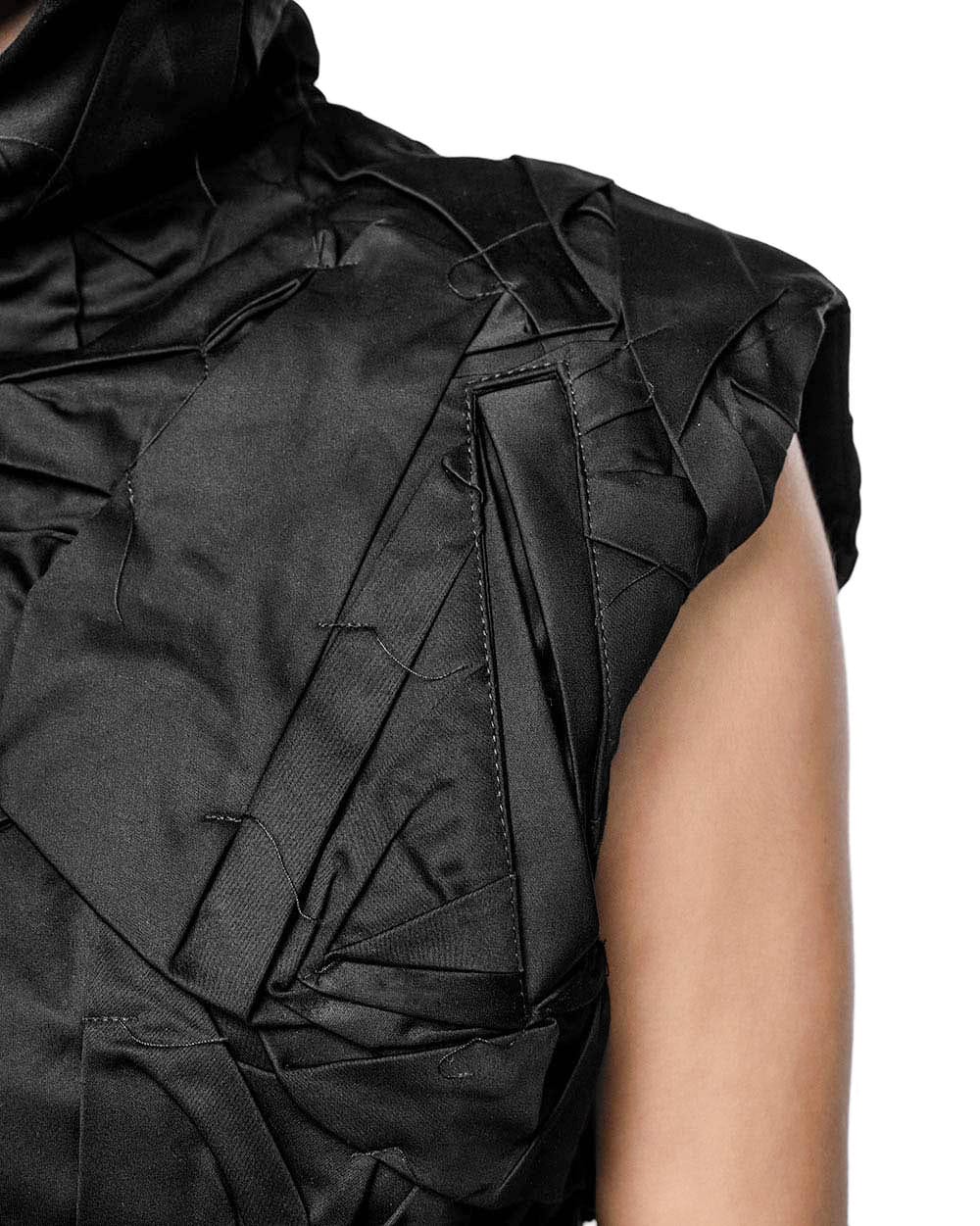 Hooded Crushed Crop Vest - Image 6