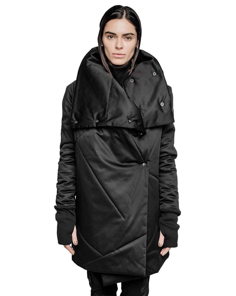 Quilted Winter High Neck Coat - Image 6