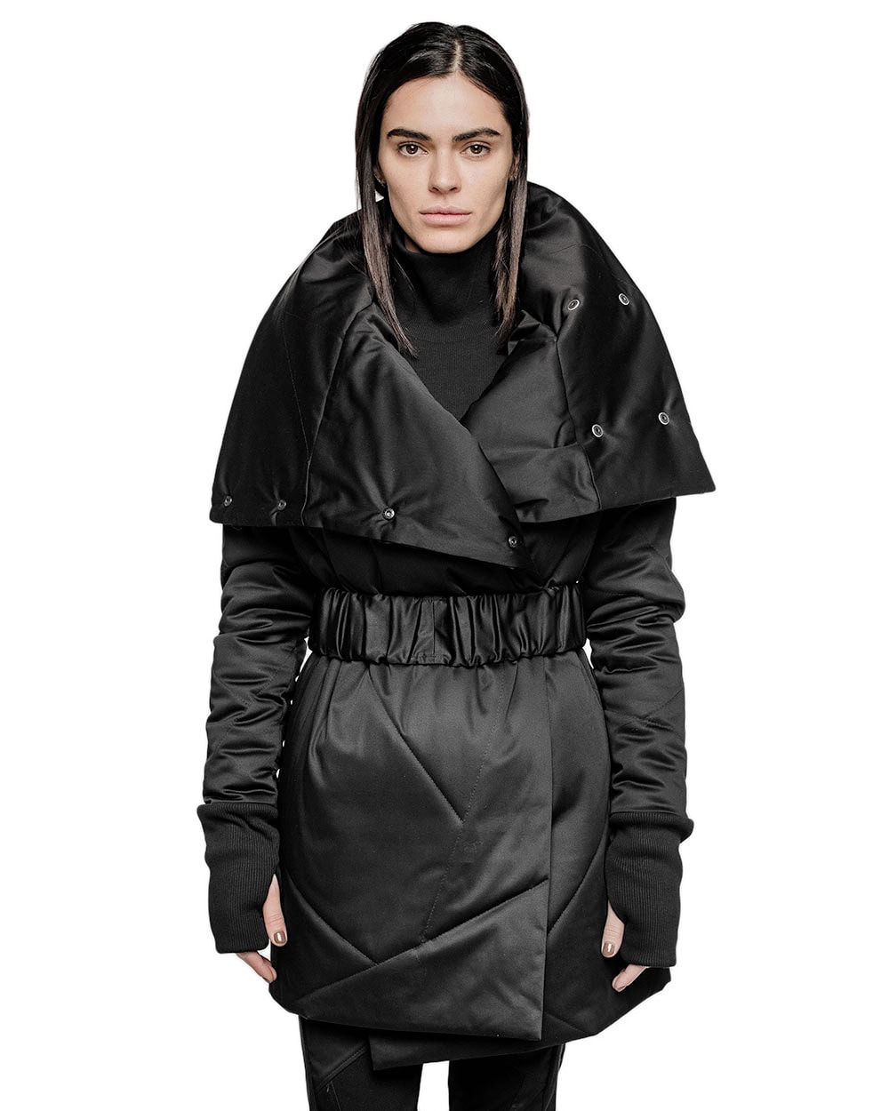 Quilted Winter High Neck Coat - Image 8