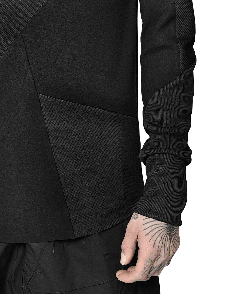 Paneled Contrast Collar Sweater - Image 7