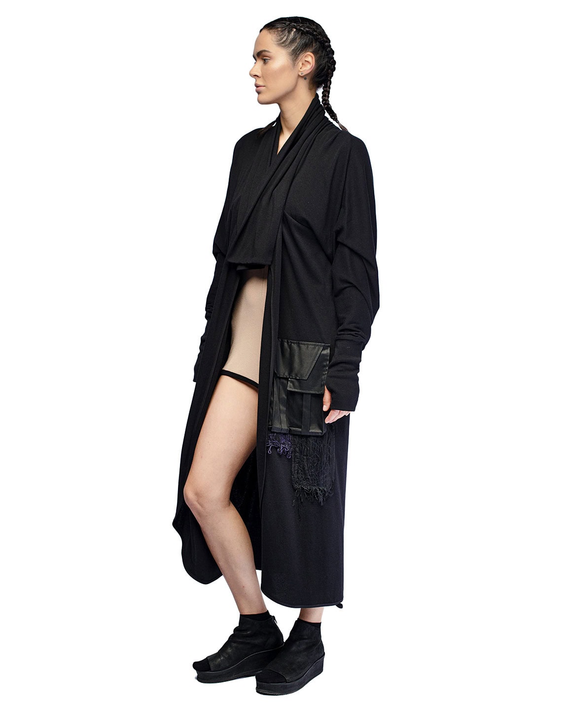 Artwork Long Draped Cardigan - Image 5