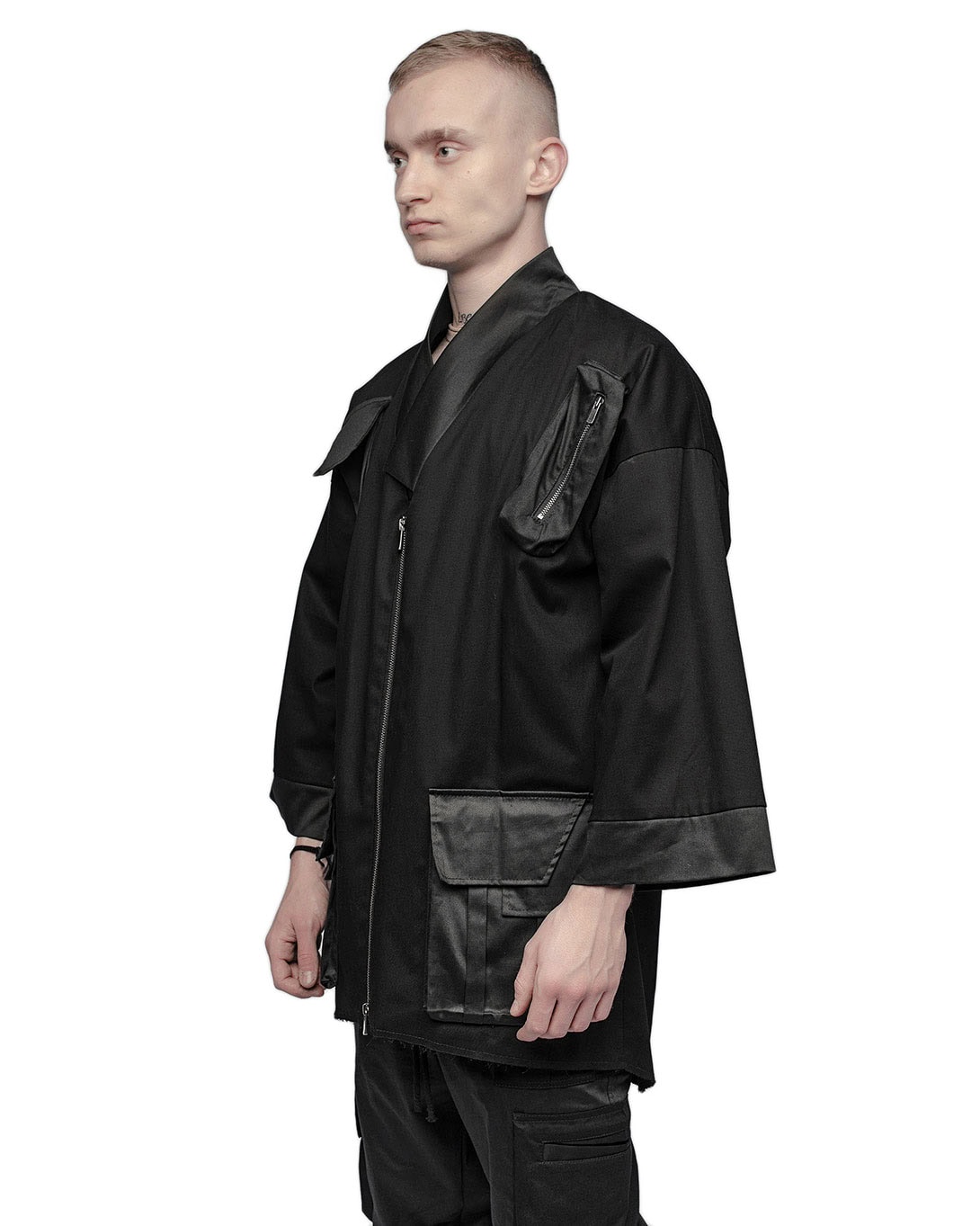 Cargo Utility Crop Kimono Jacket - Image 5