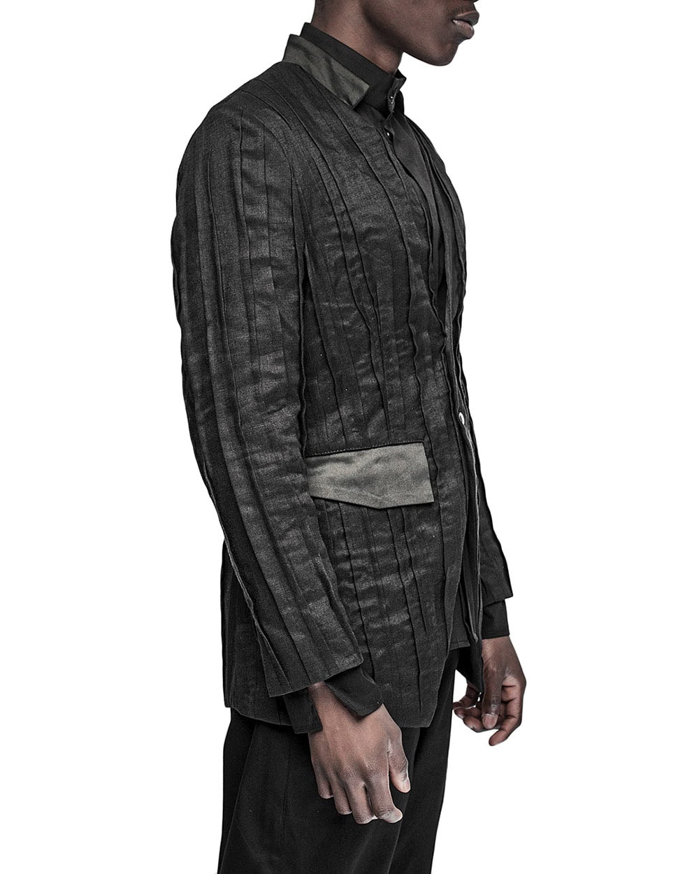 Linear Crushed Technique Blazer Jacket - Image 5