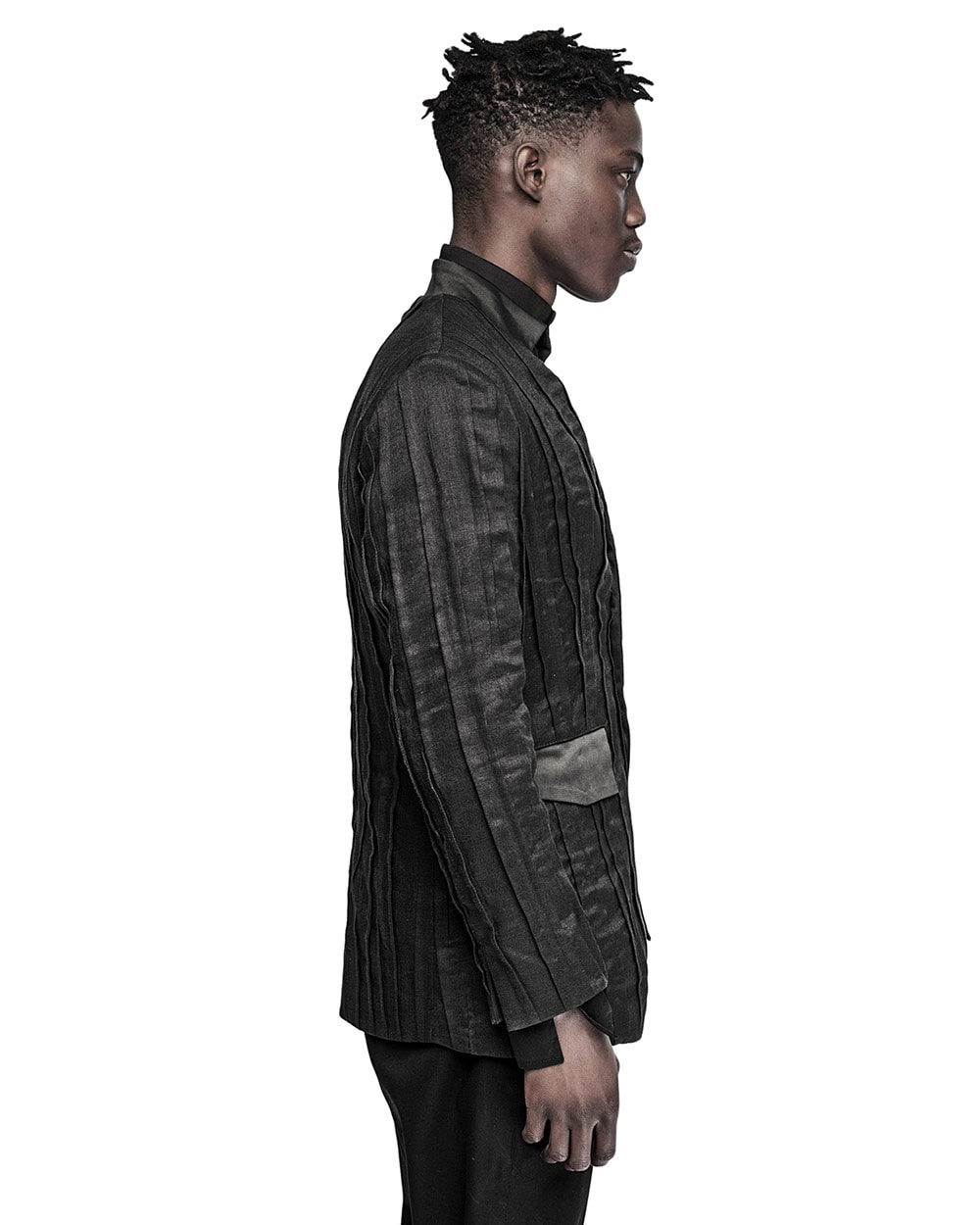 Linear Crushed Technique Blazer Jacket - Image 6