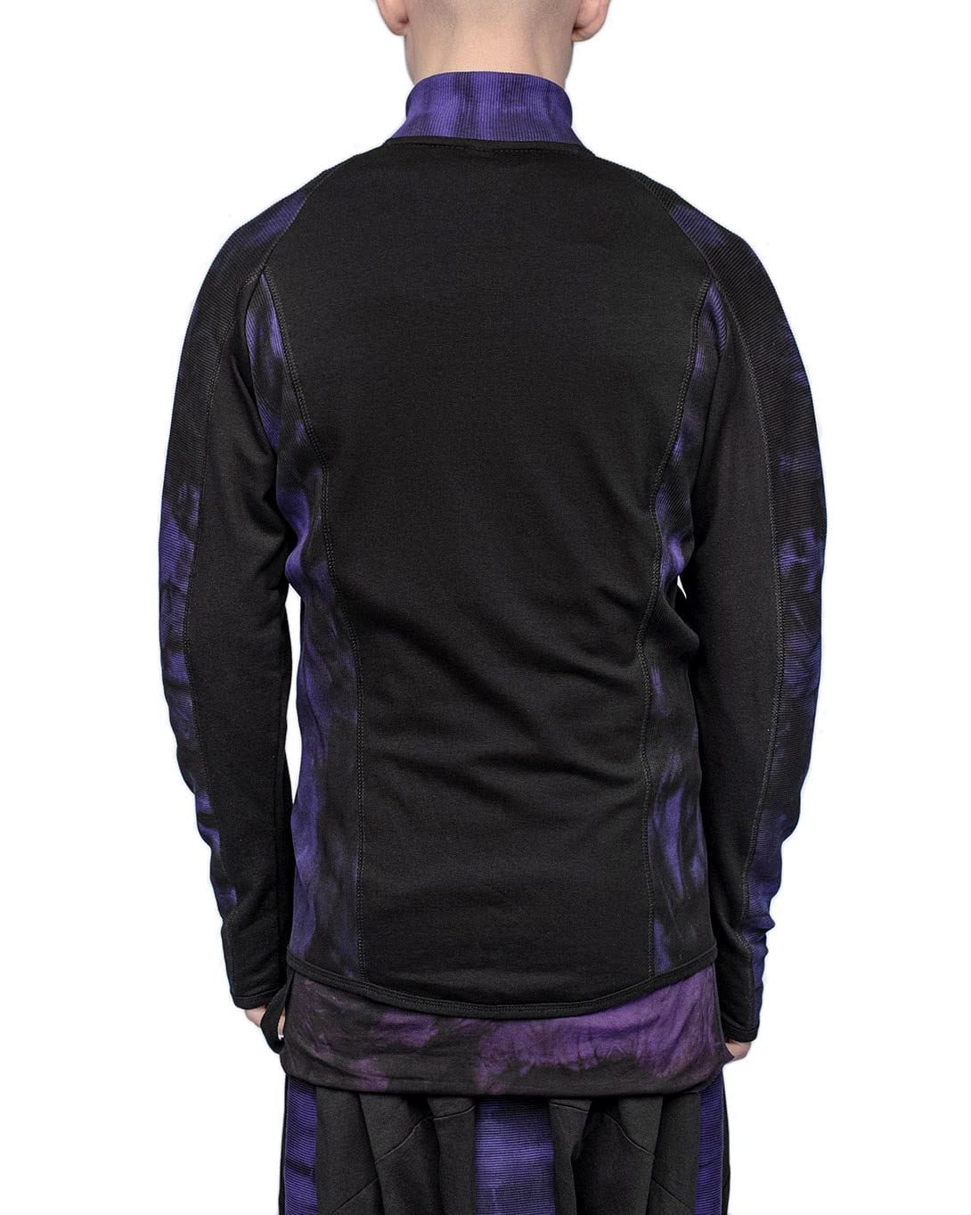 Wave Segment Dyed Violet Zip-Sweatshirt - Image 7