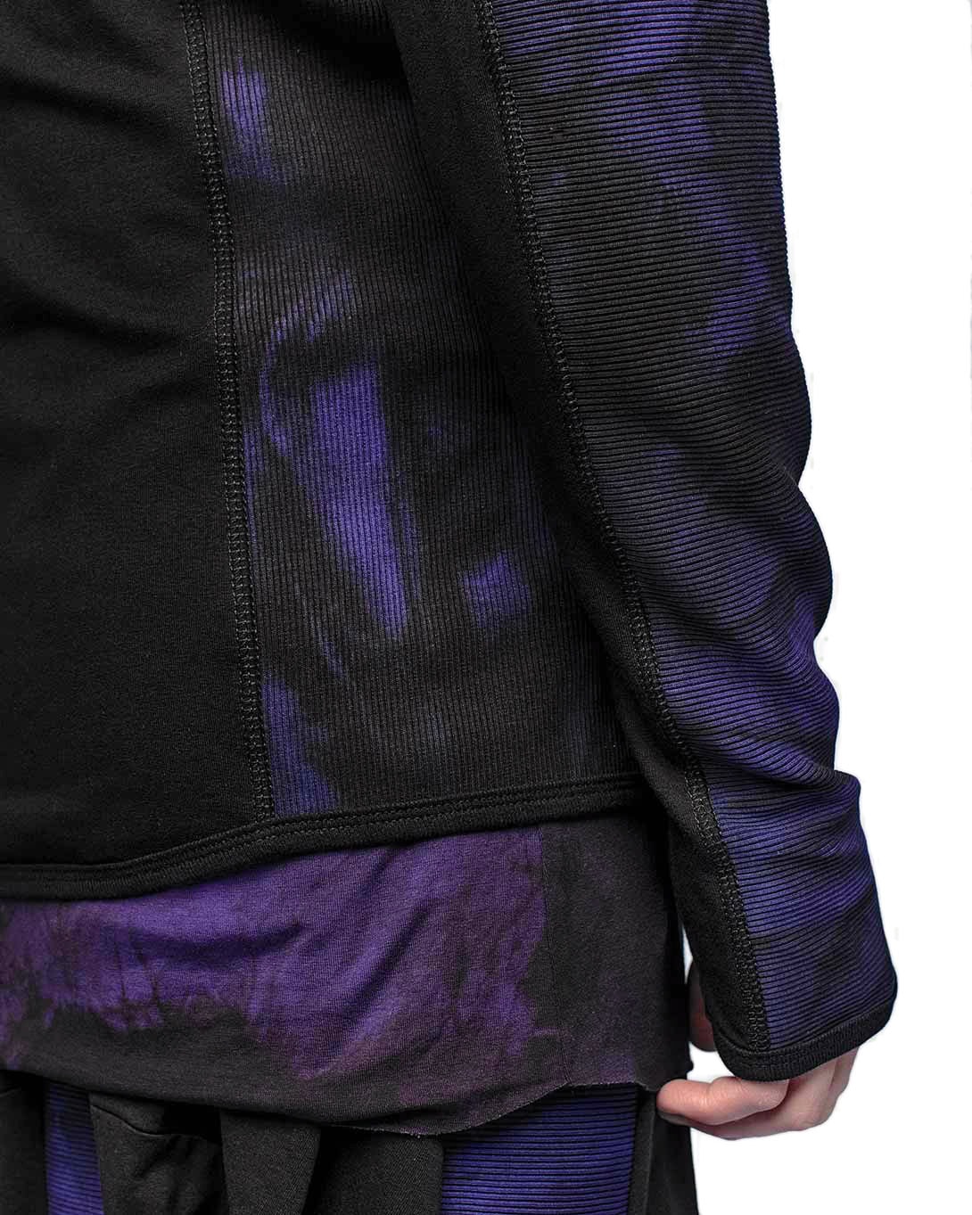 Wave Segment Dyed Violet Zip-Sweatshirt - Image 8