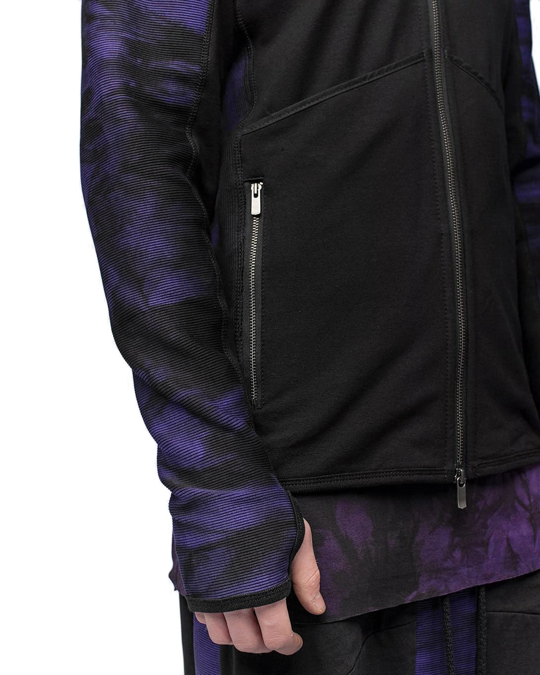 Wave Segment Dyed Violet Zip-Sweatshirt - Image 9