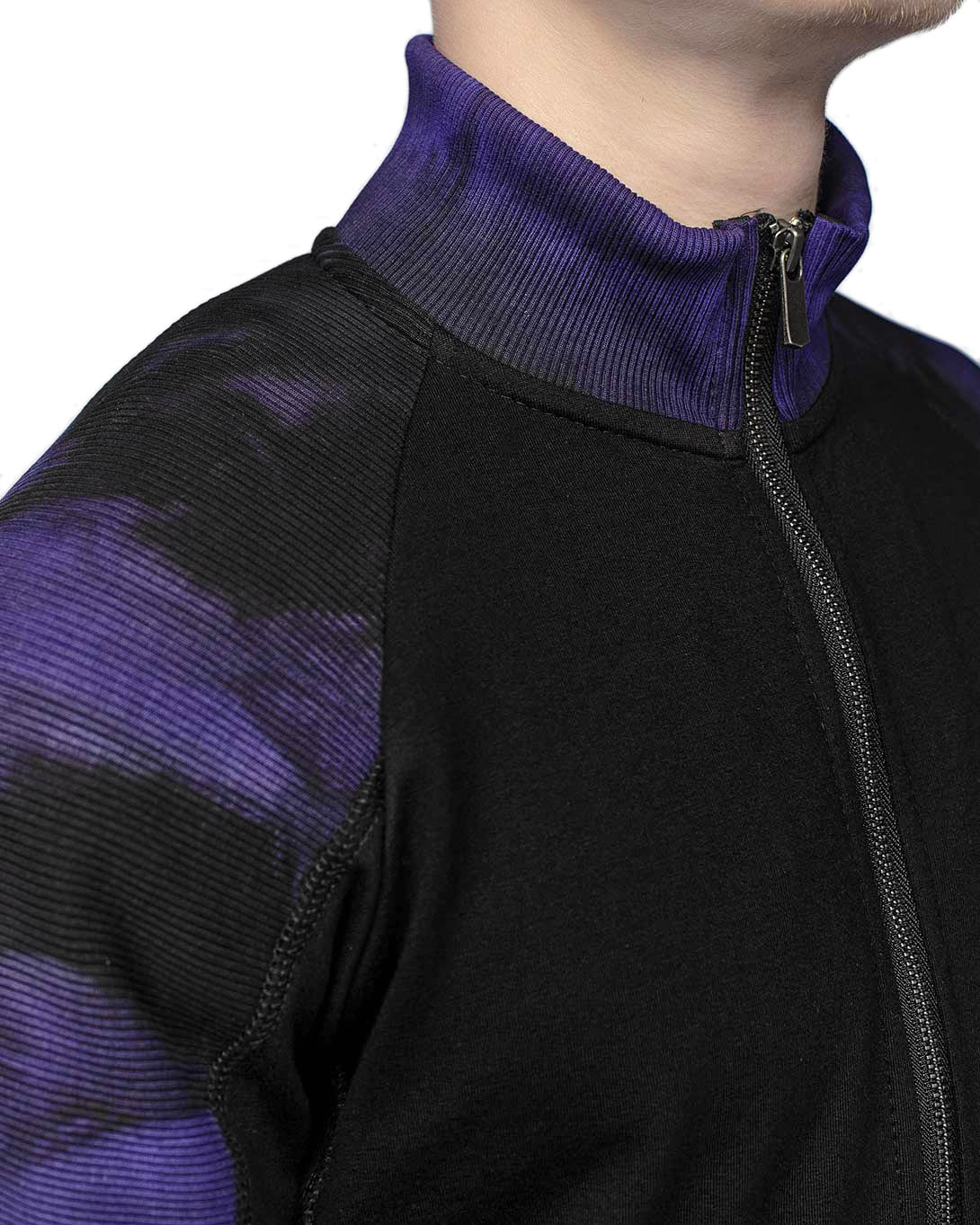 Wave Segment Dyed Violet Zip-Sweatshirt - Image 10