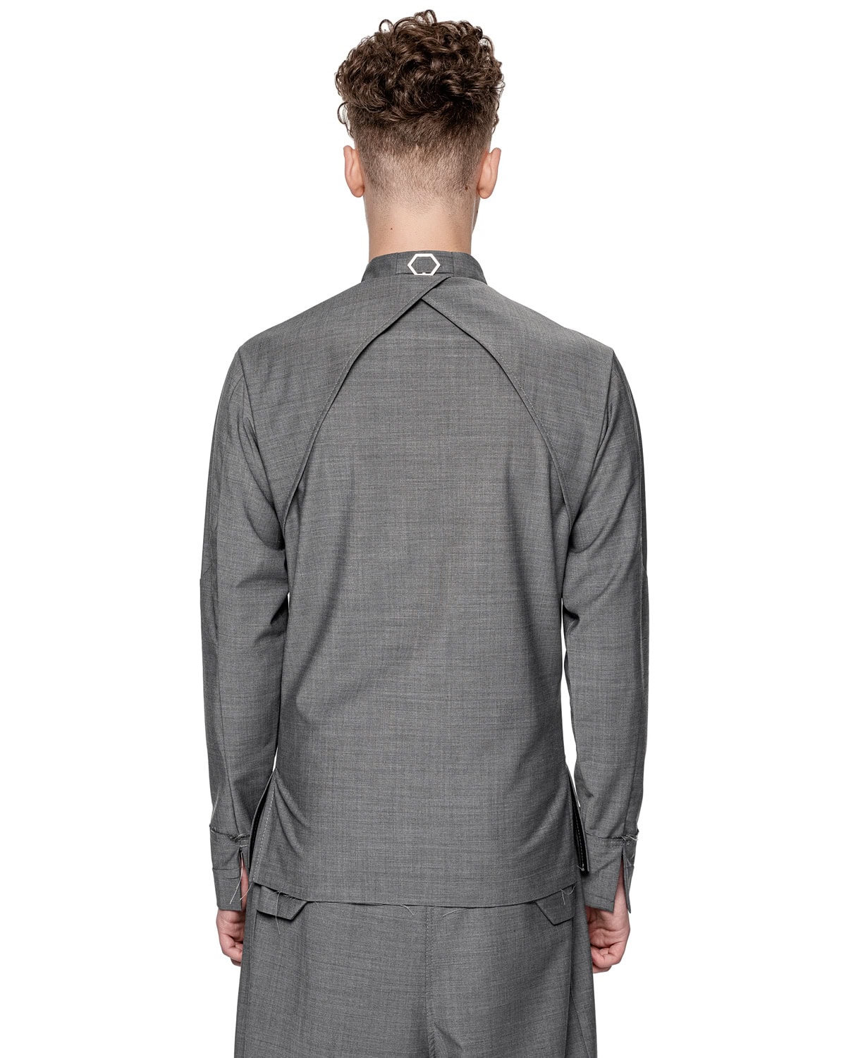 Hexagon Wool Construct Layered Shirt - Image 5