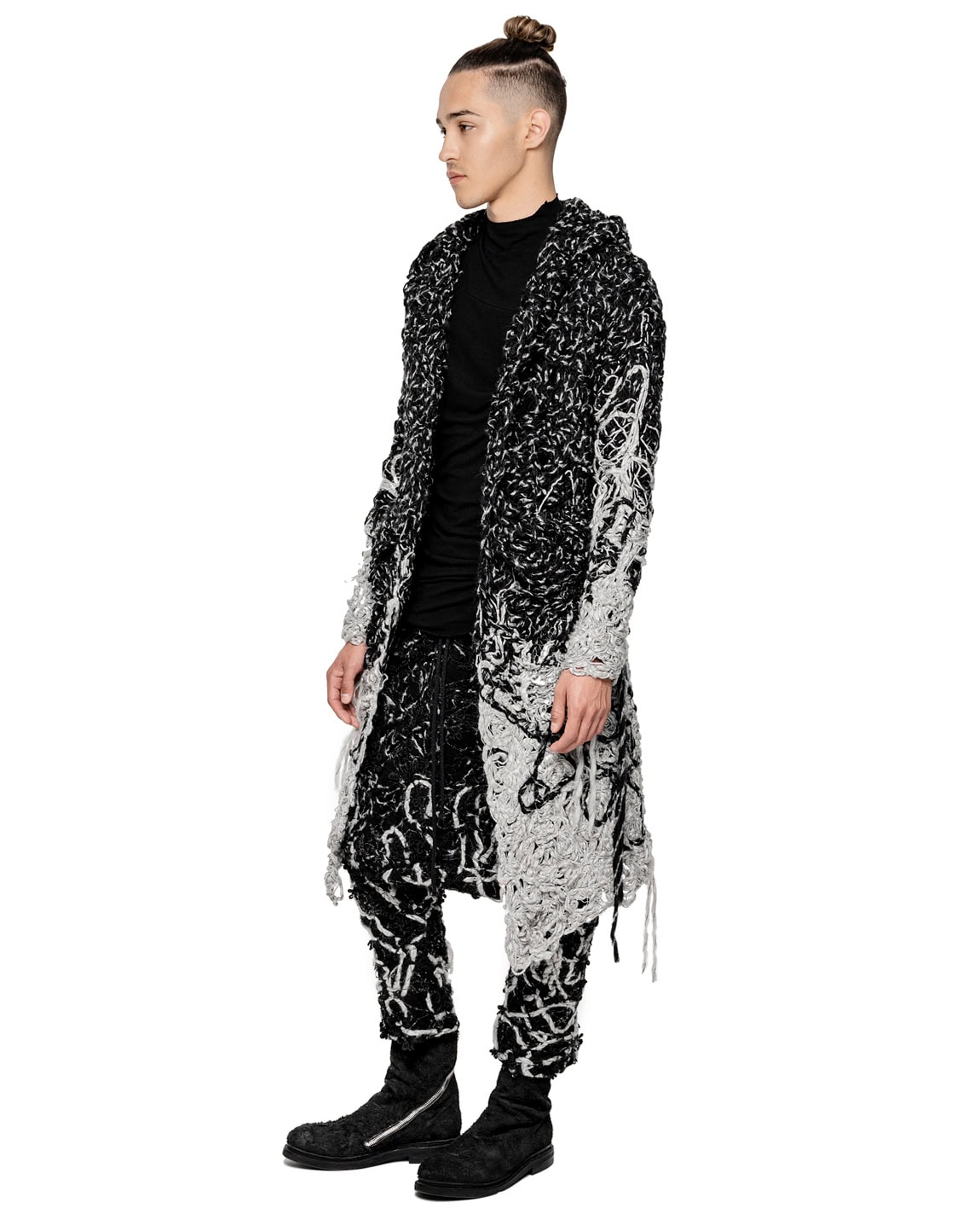 Phase Fiber Bond Dark Hooded Cardigan - Image 5