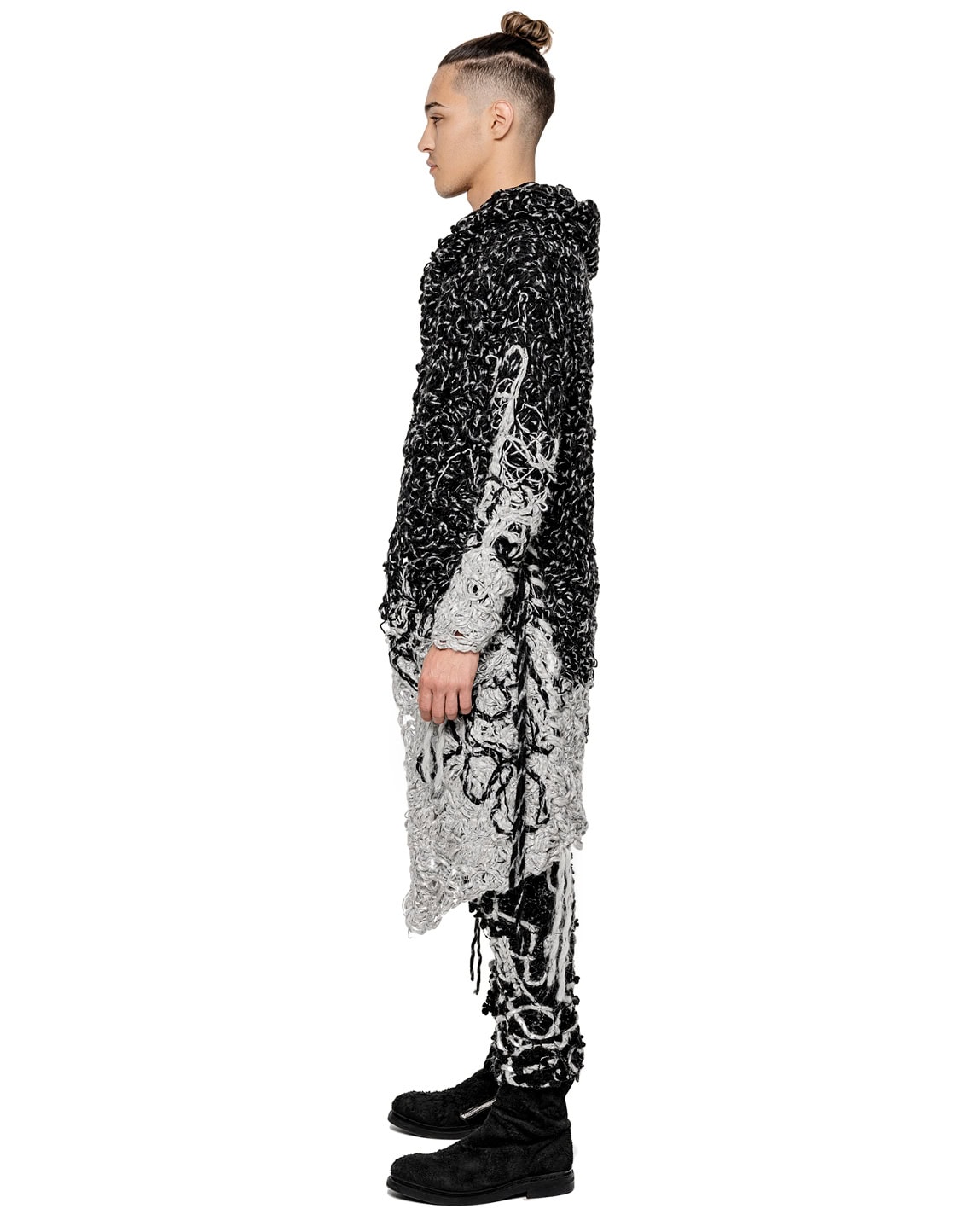 Phase Fiber Bond Dark Hooded Cardigan - Image 7