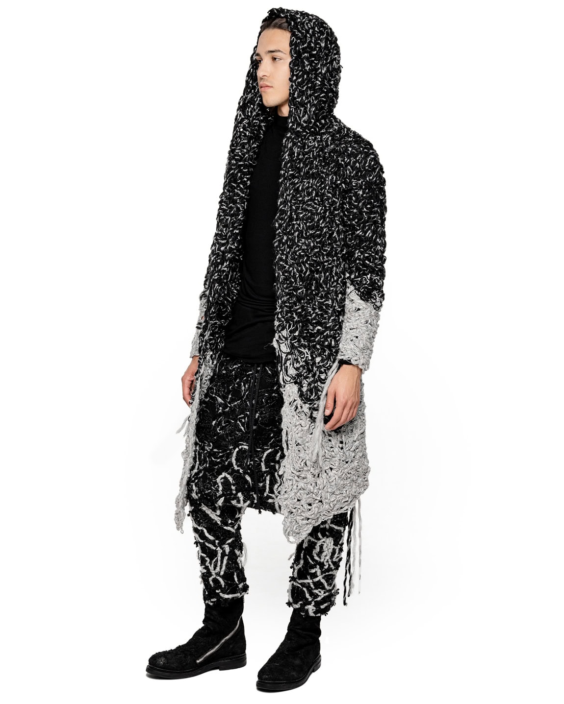 Phase Fiber Bond Dark Hooded Cardigan - Image 6