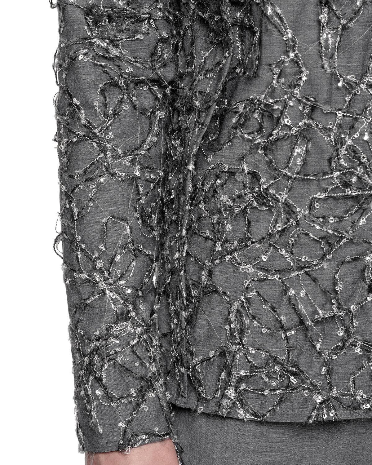 MINOAR - Phase Fiber Bond Trigon Shirt, Men's grey wool shirt with Fiber-Bond texture - 5