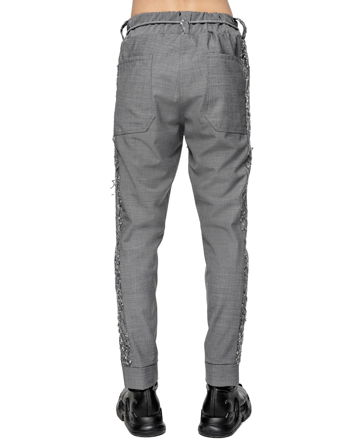 MINOAR - Phase Fiber Bond Wool Trousers, Men's grey wool trousers with Fiber-Bond texture - 5
