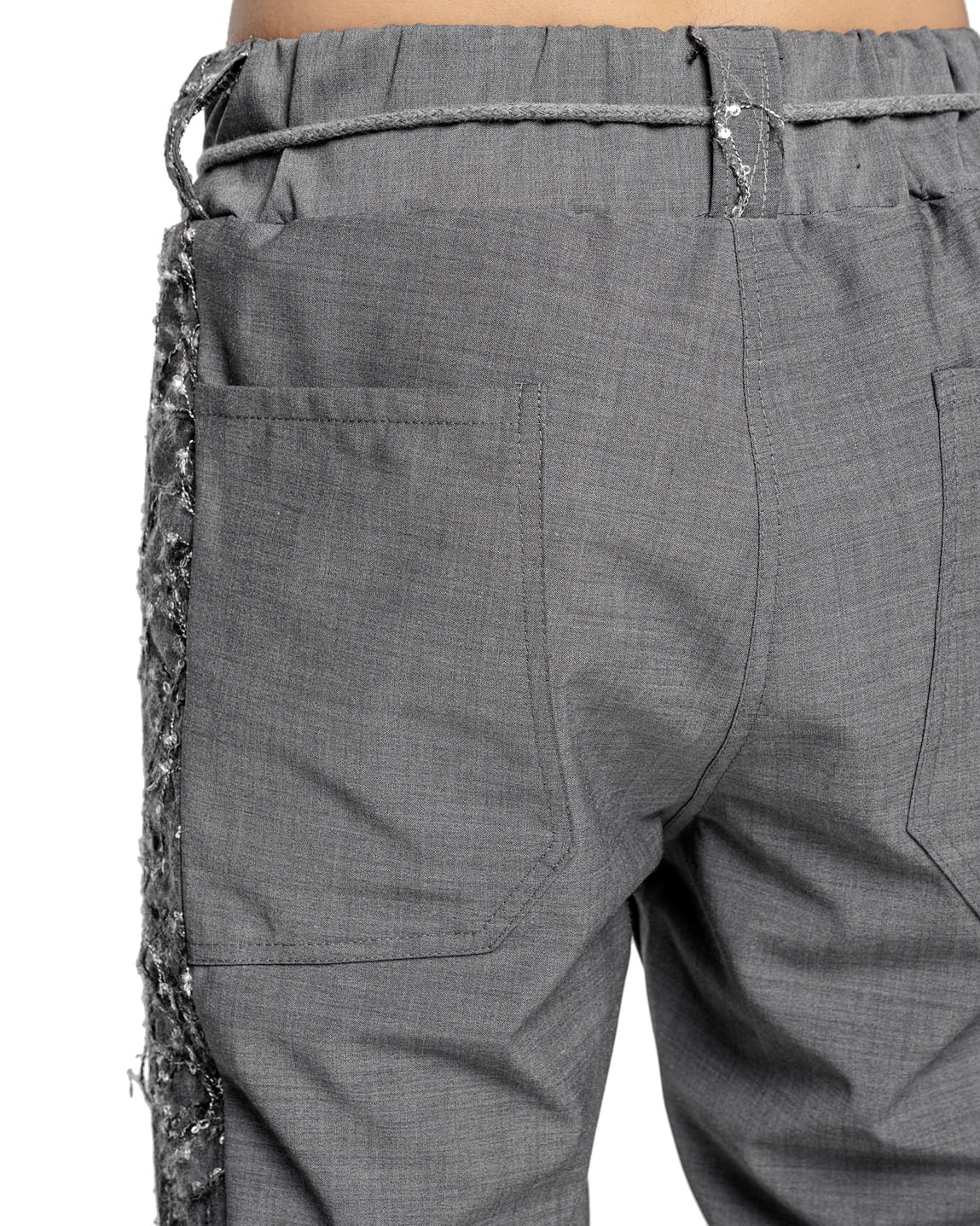 MINOAR - Phase Fiber Bond Wool Trousers, Men's grey wool trousers with Fiber-Bond texture - 8