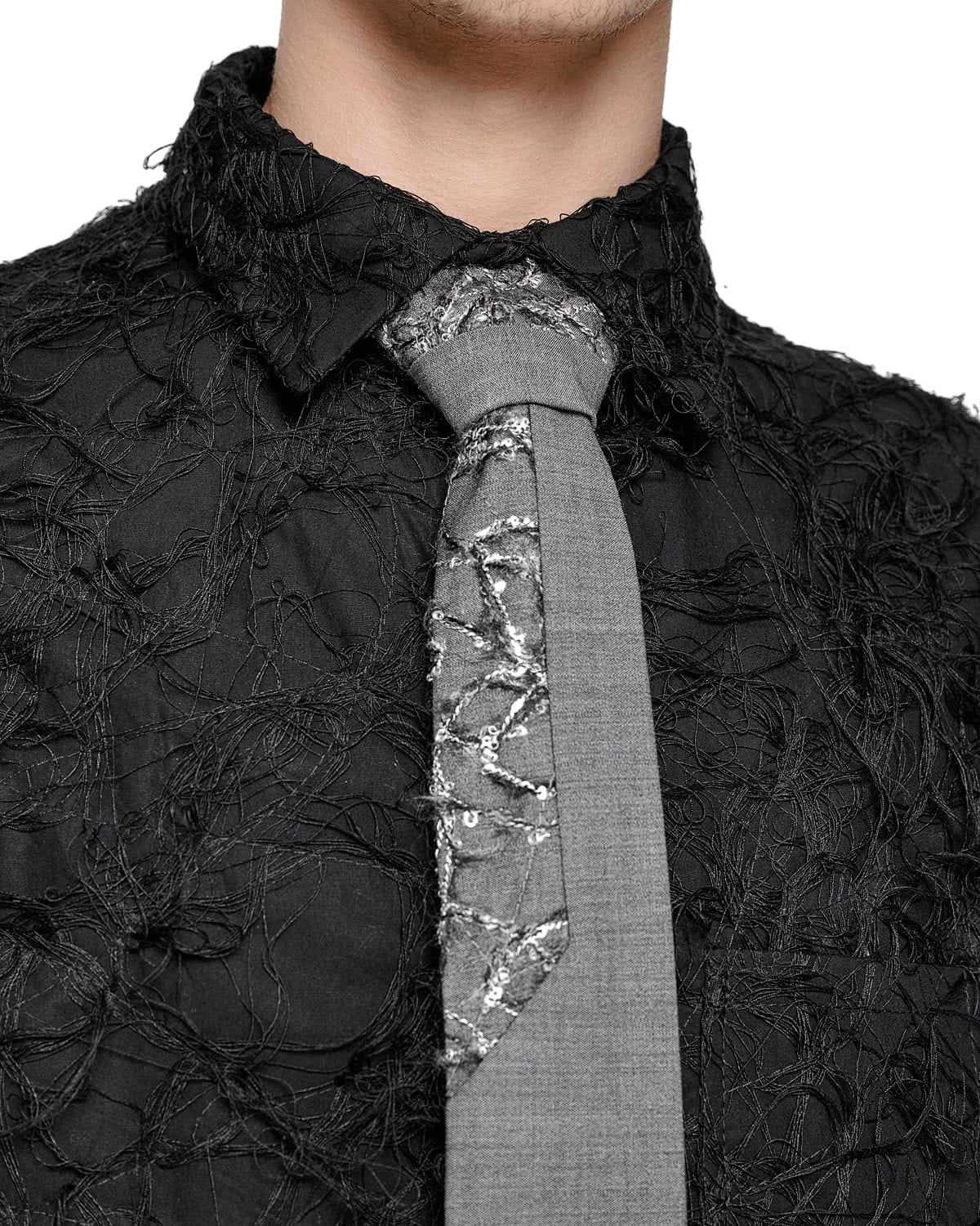 Phase Light Grey Deconstruct Tie - Image 5