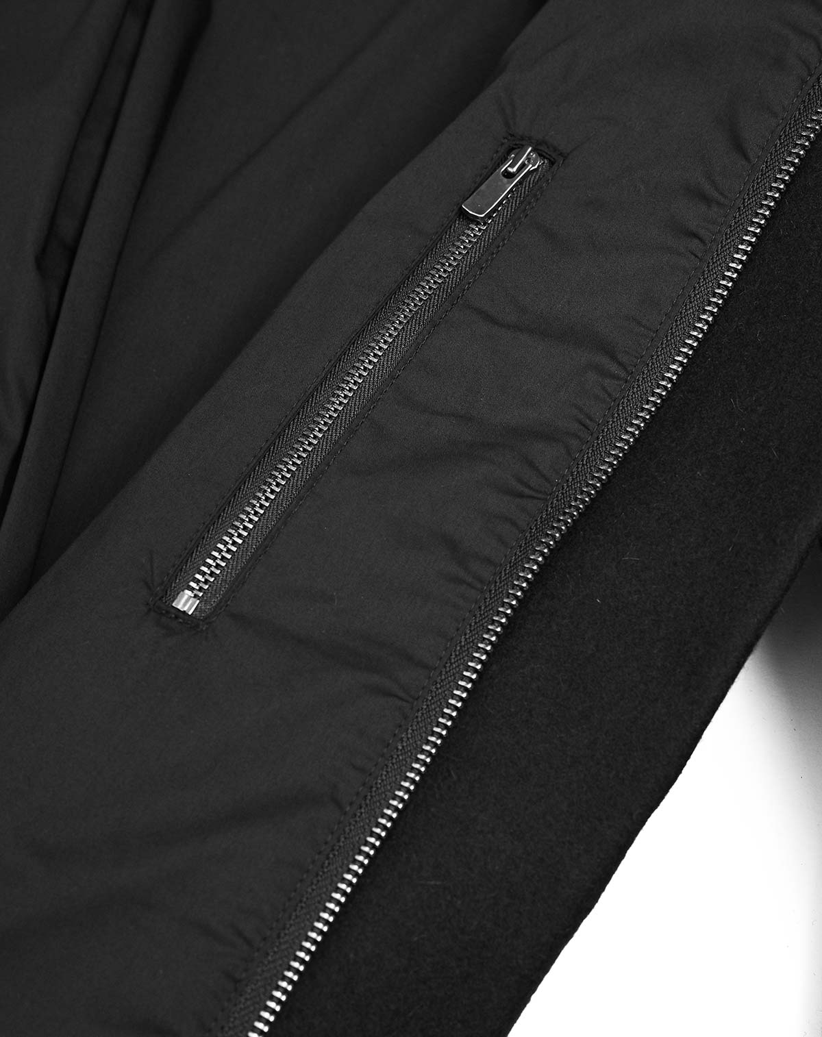 Black Wool Reversed High Neck Coat - Image 16