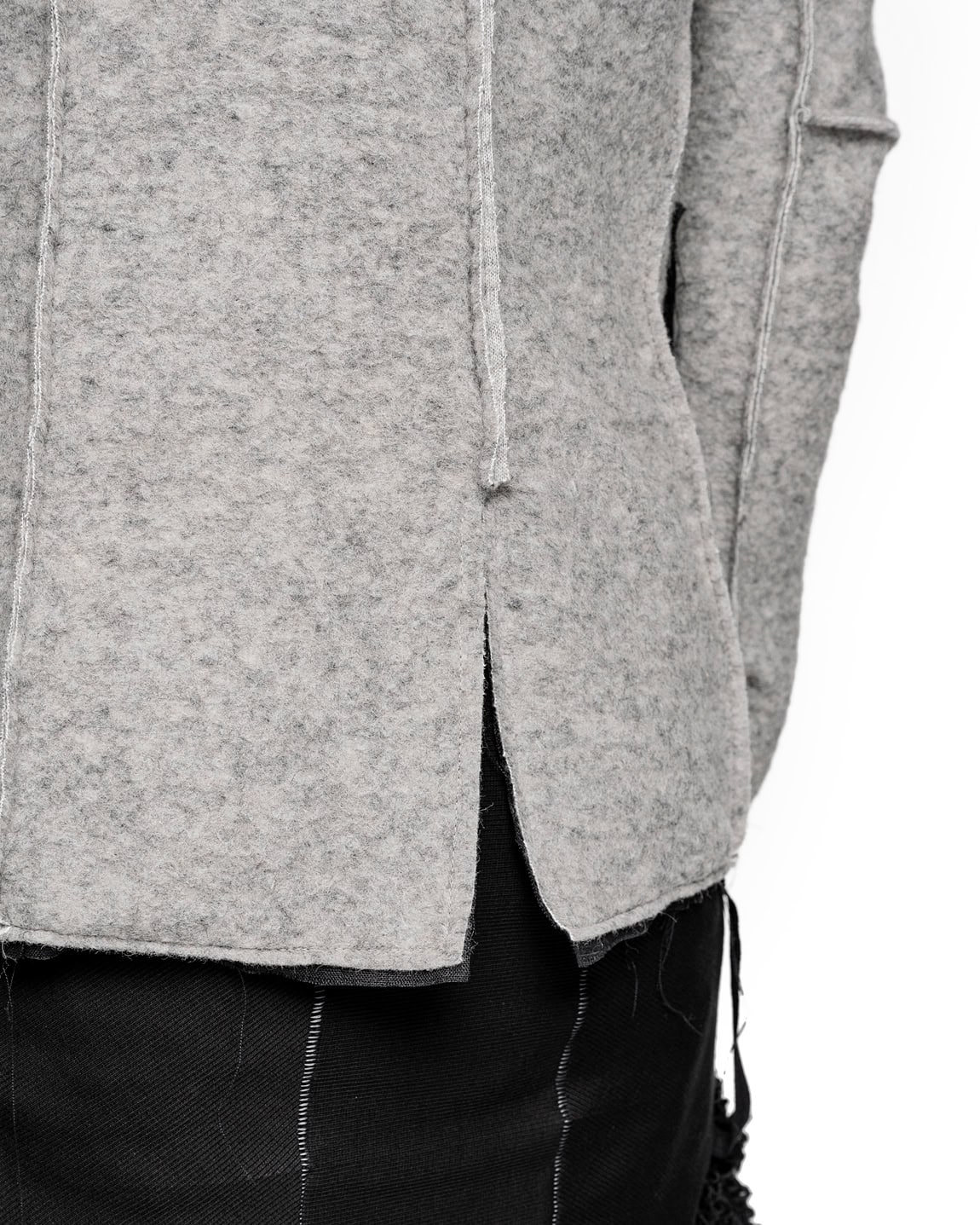 Wool Reversed Raw Blazer Jacket - Image 9