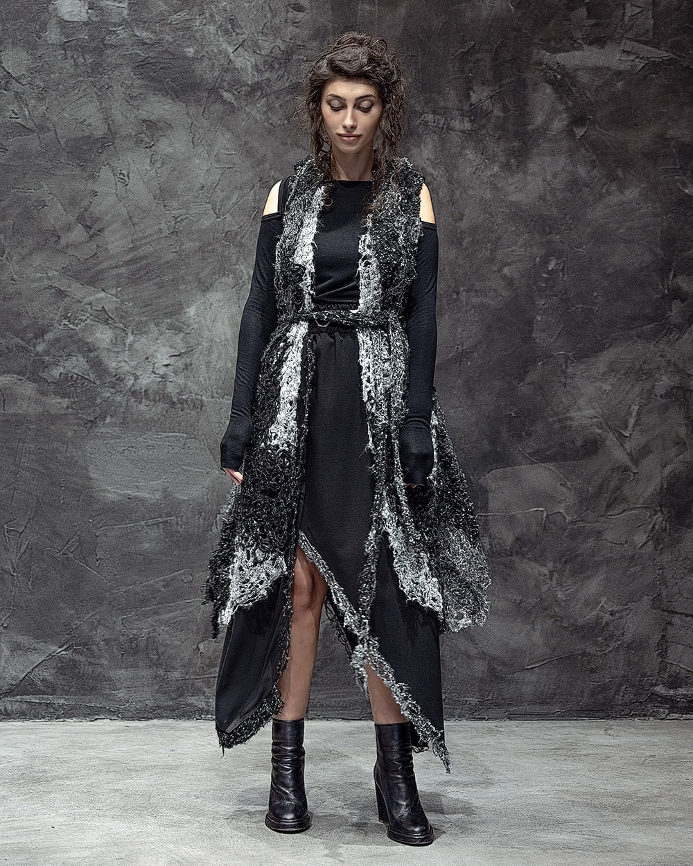 Aspect Silk & Wool Fiber Bond Blend Skirt - Image 6