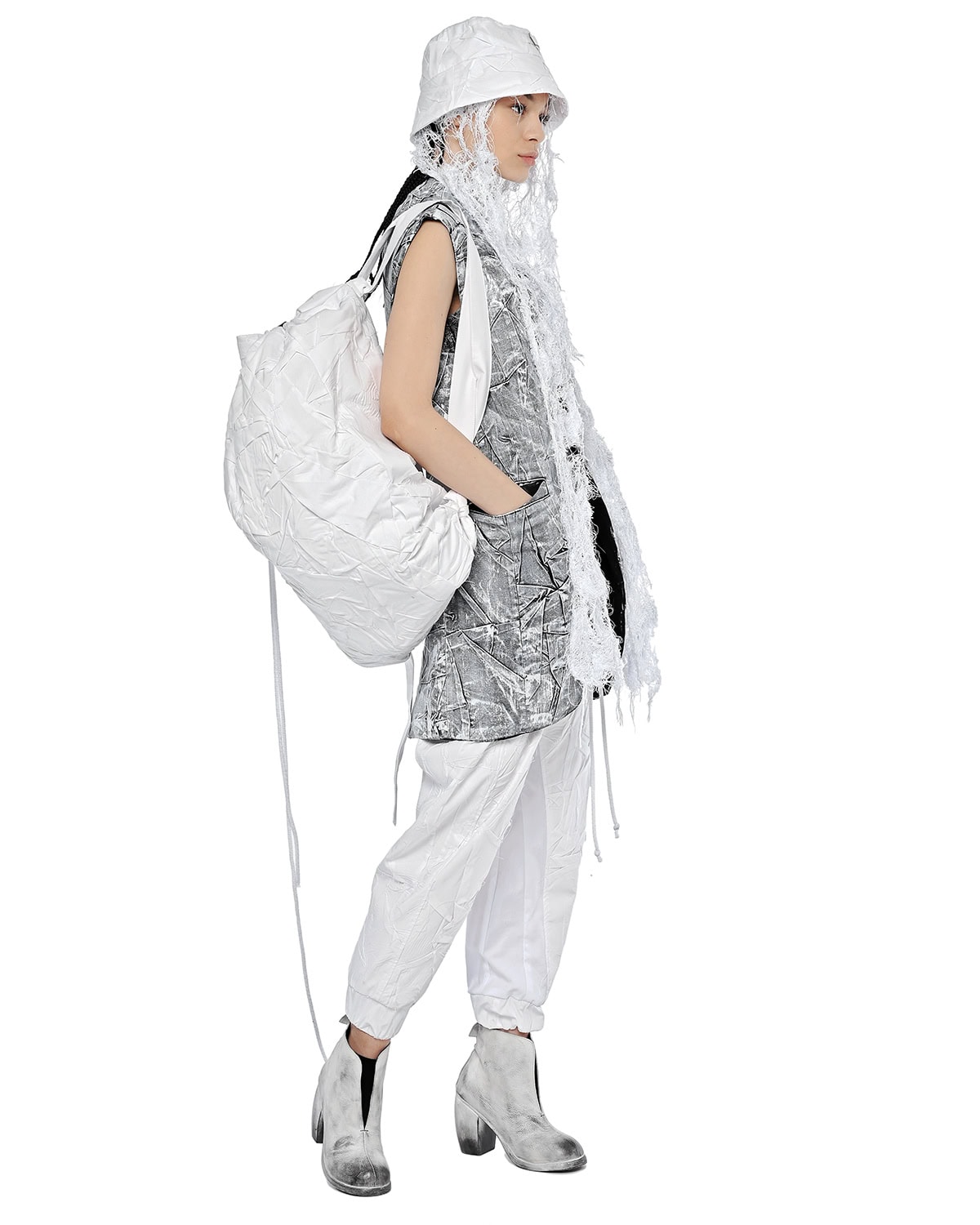Crushed Tech White Kutch Backpack - Image 7