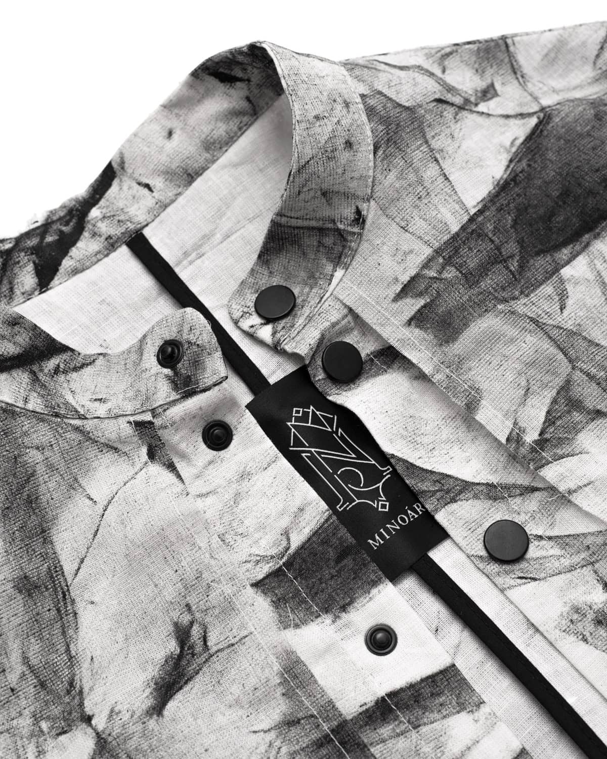 Standing Collar Sleeveless Object Dyed Shirt - Image 7