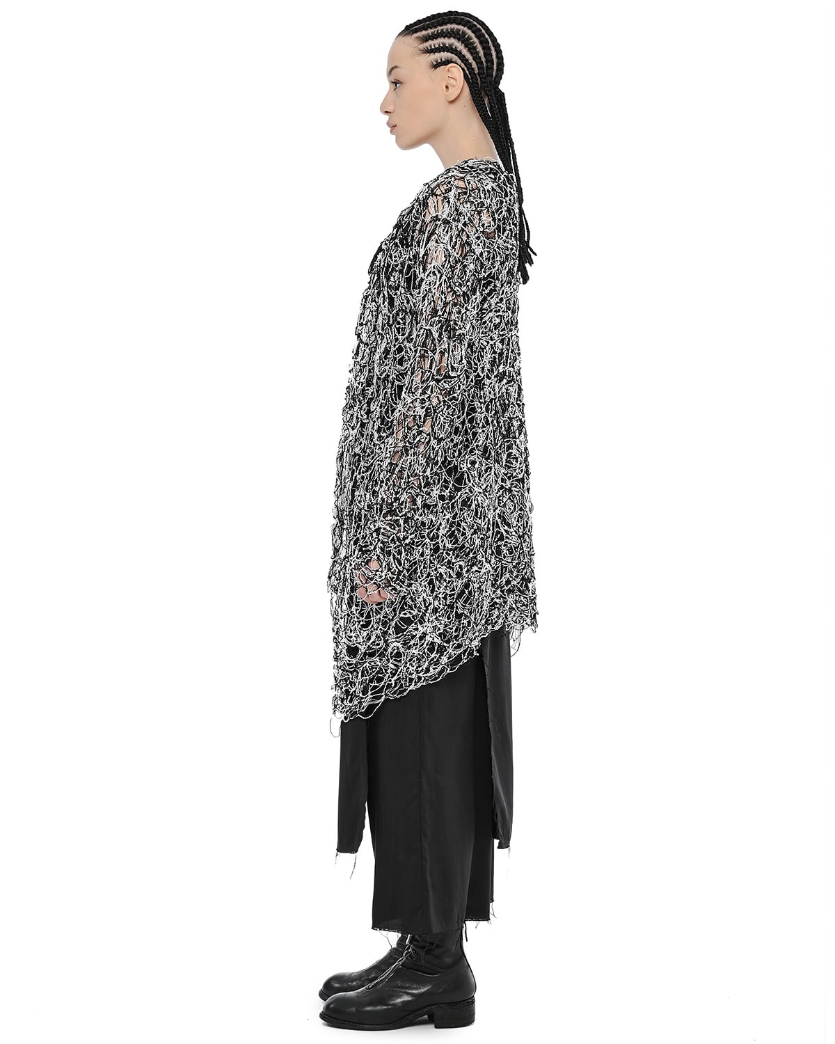 Fiber Contrast Open Cardigan - Image 5