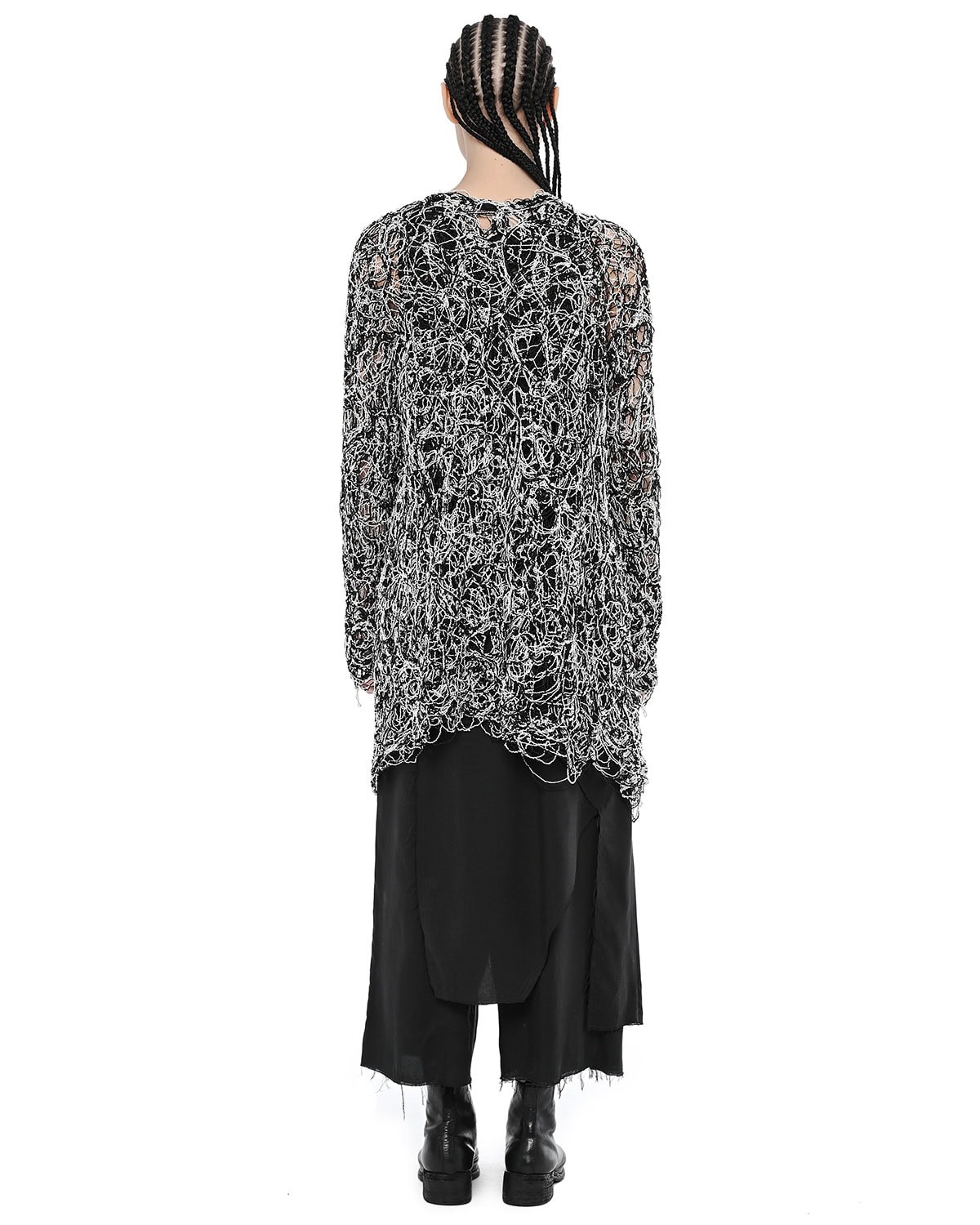 Fiber Contrast Open Cardigan - Image 6