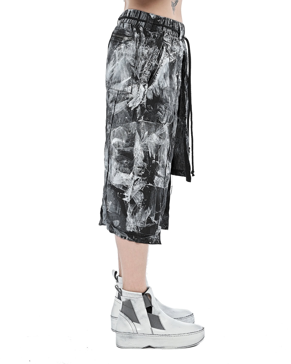 Layered Paneled Object Coated Shorts - Image 5