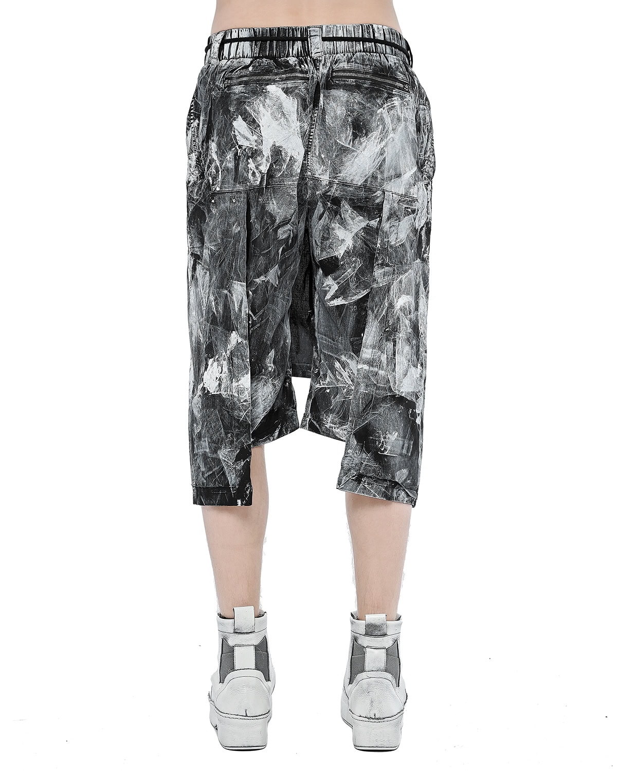 Layered Paneled Object Coated Shorts - Image 6
