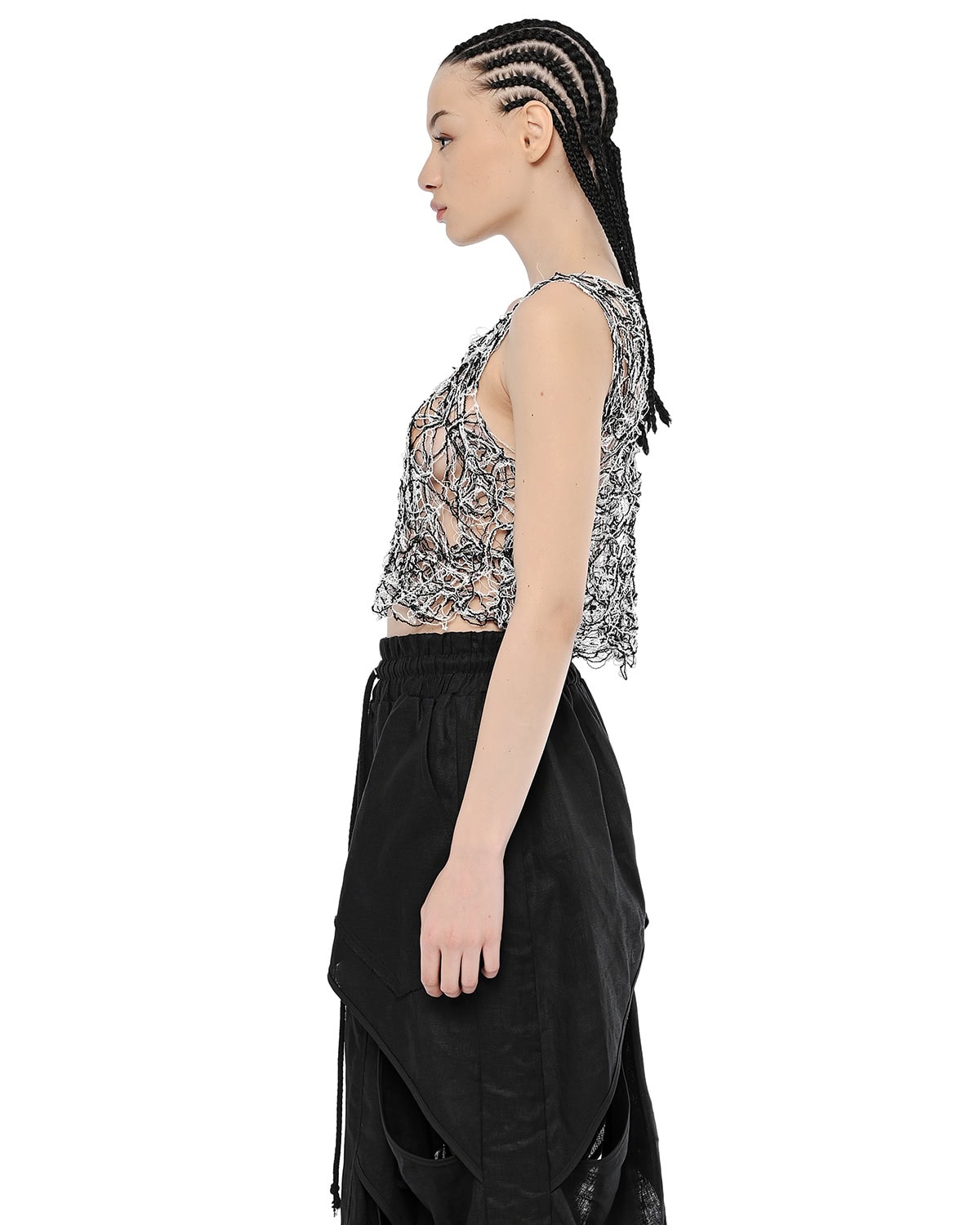 Web Fiber Bond Contrast Crop Top - Image 5