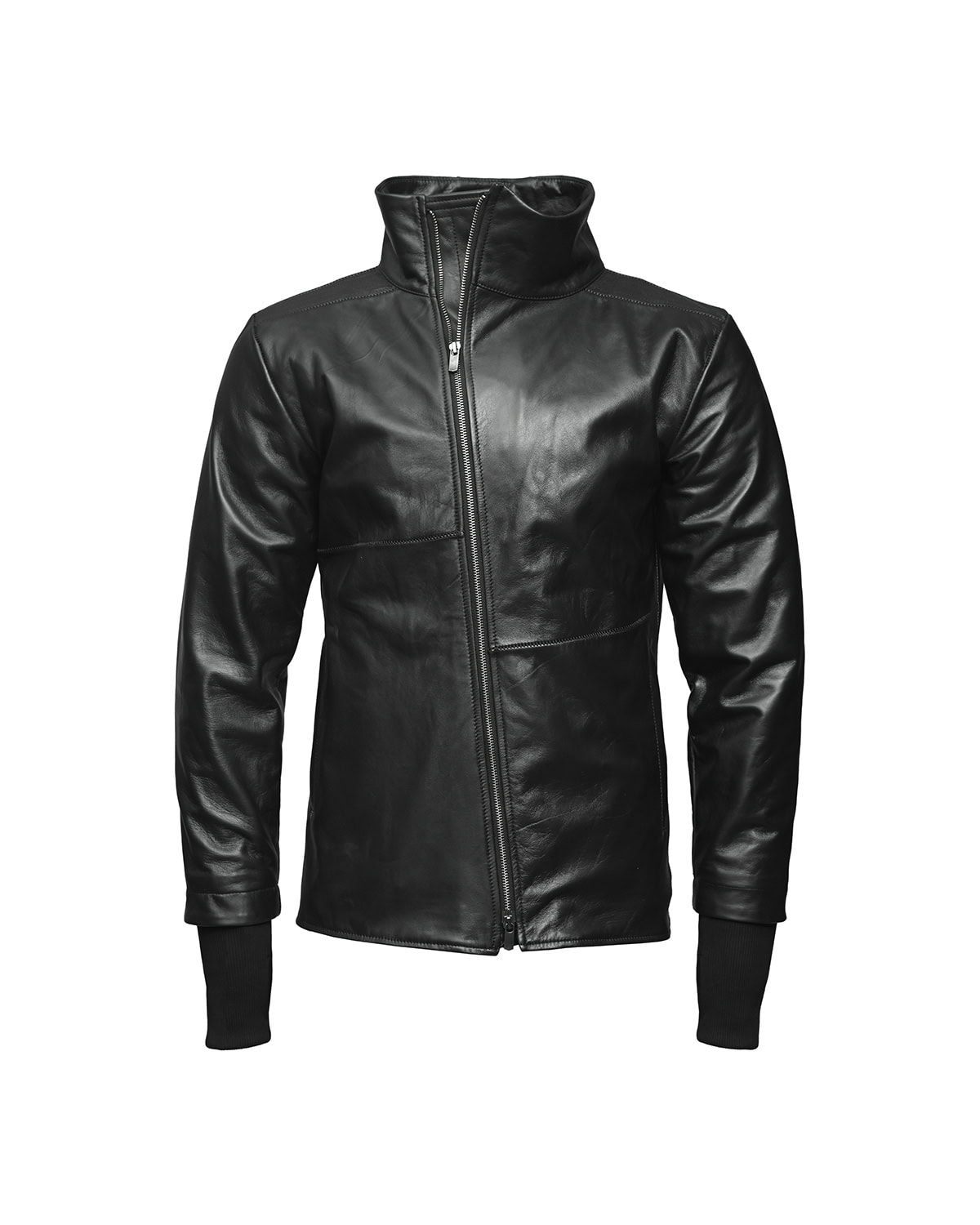 WITHIN High Neck Leather Biker Jacket - Image 10