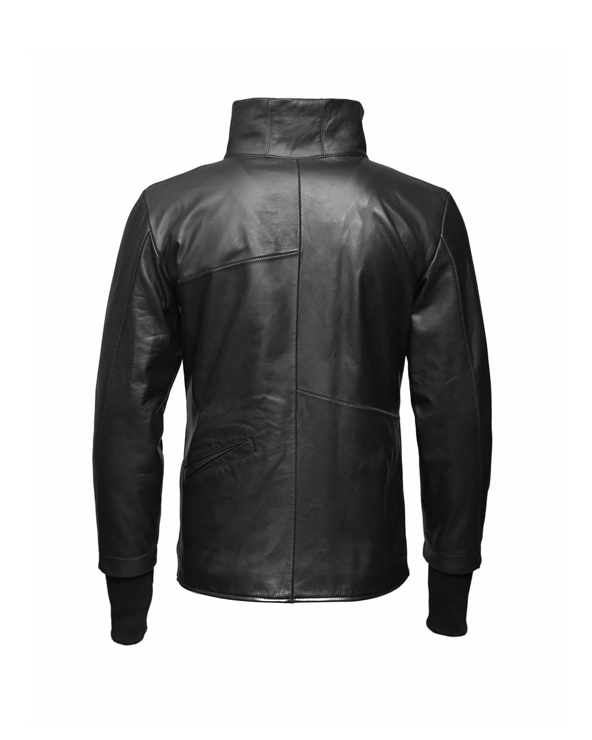 WITHIN High Neck Leather Biker Jacket - Image 11