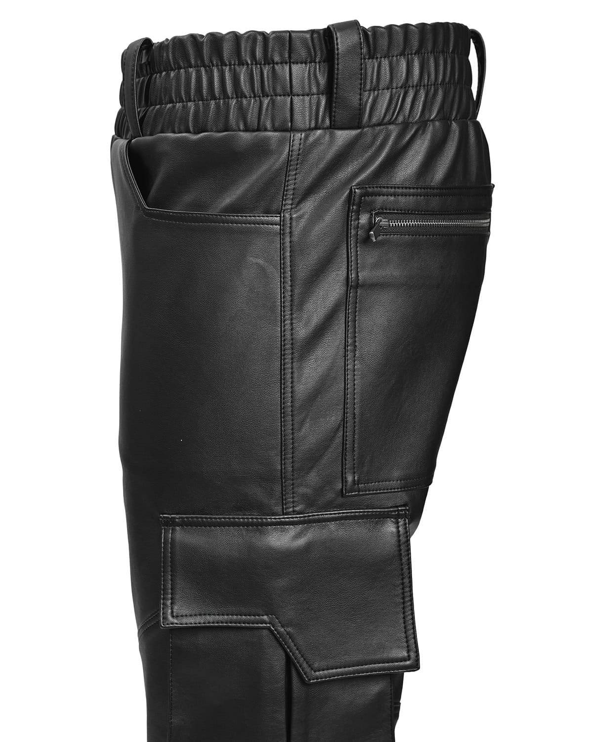 SPIRAL COATED CARGO BIKER TROUSERS - Image 9