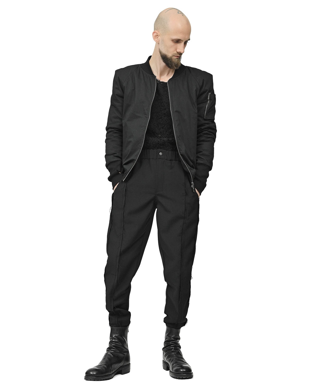 Wool External Edge Black Trousers - Image 6