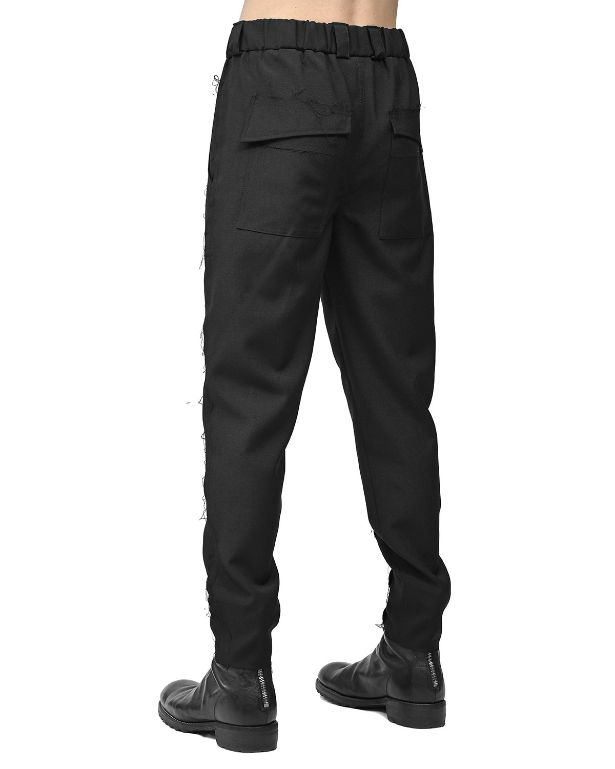 Wool External Edge Black Trousers - Image 5